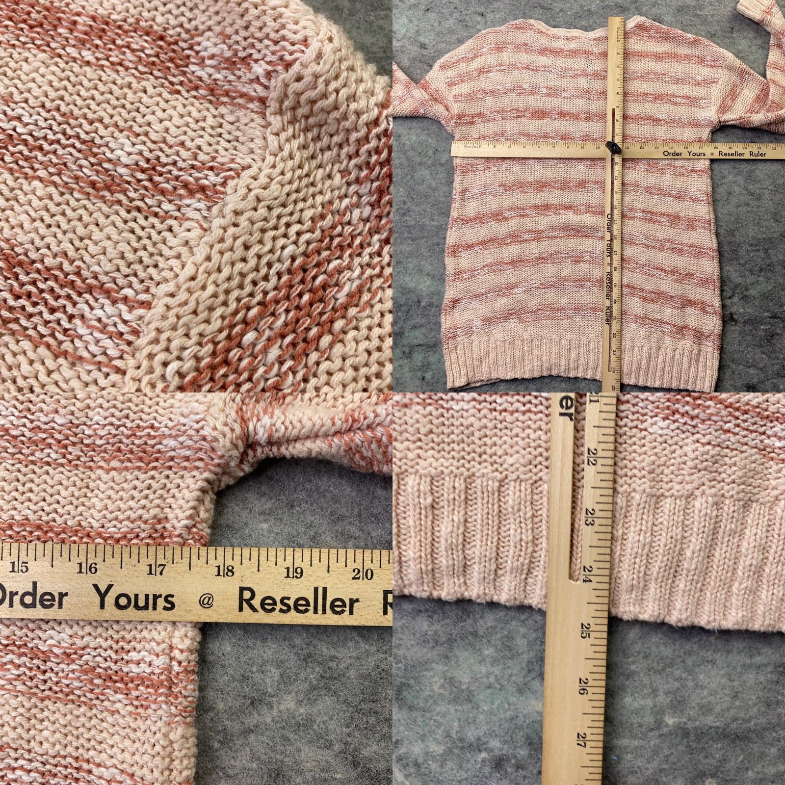 Vintage Maurices Sweater Adult XS Beige Knit Striped Henley Long Sleeve Fall Winter Spring Womens Size XS / US 0-2 / IT 36-38 - 8 Thumbnail