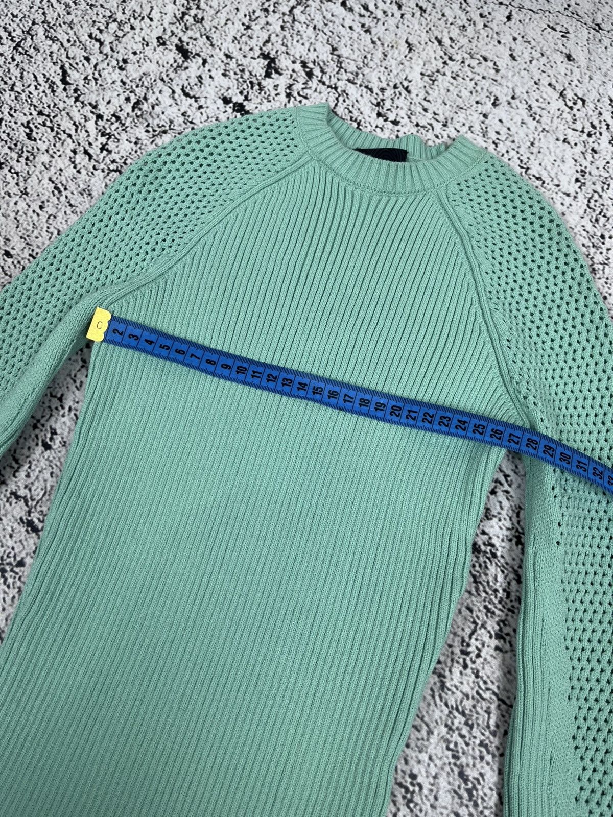 Roberto Cavalli Just Cavalli Mint Ribbed Knit Bodycon Dress Mesh Panels Size XS / US 0-2 / IT 36-38 - 15 Thumbnail