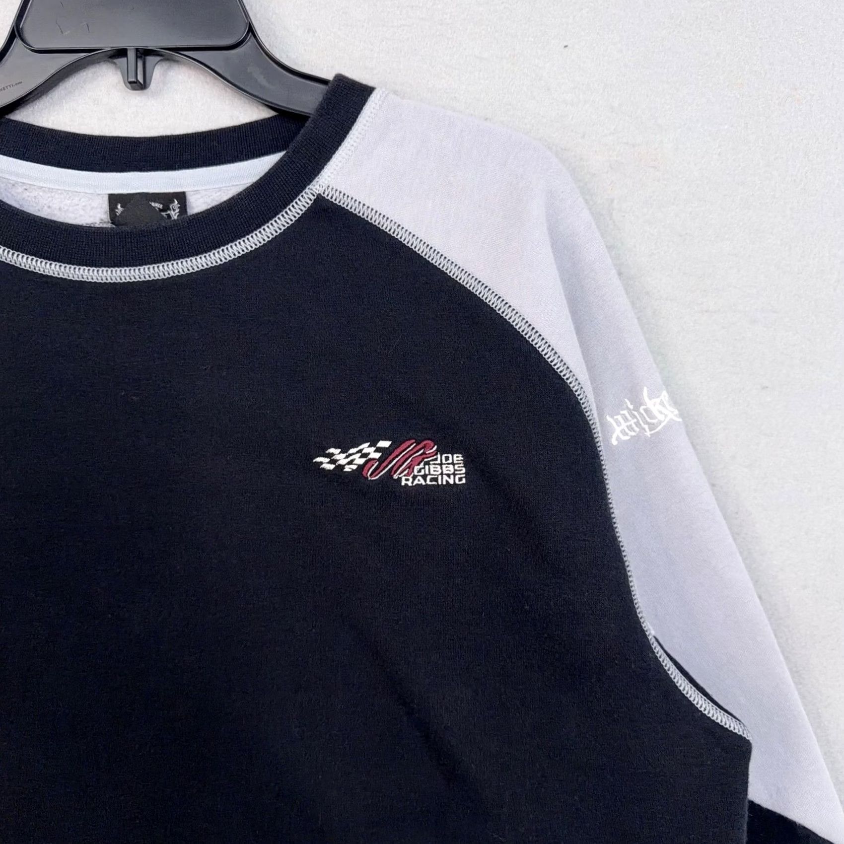 Vintage Wicked Quick Joe Gibbs Racing Sweatshirt Mens Large Black Fleece Pullover Nascar Size US L / EU 52-54 / 3 - 2 Thumbnail