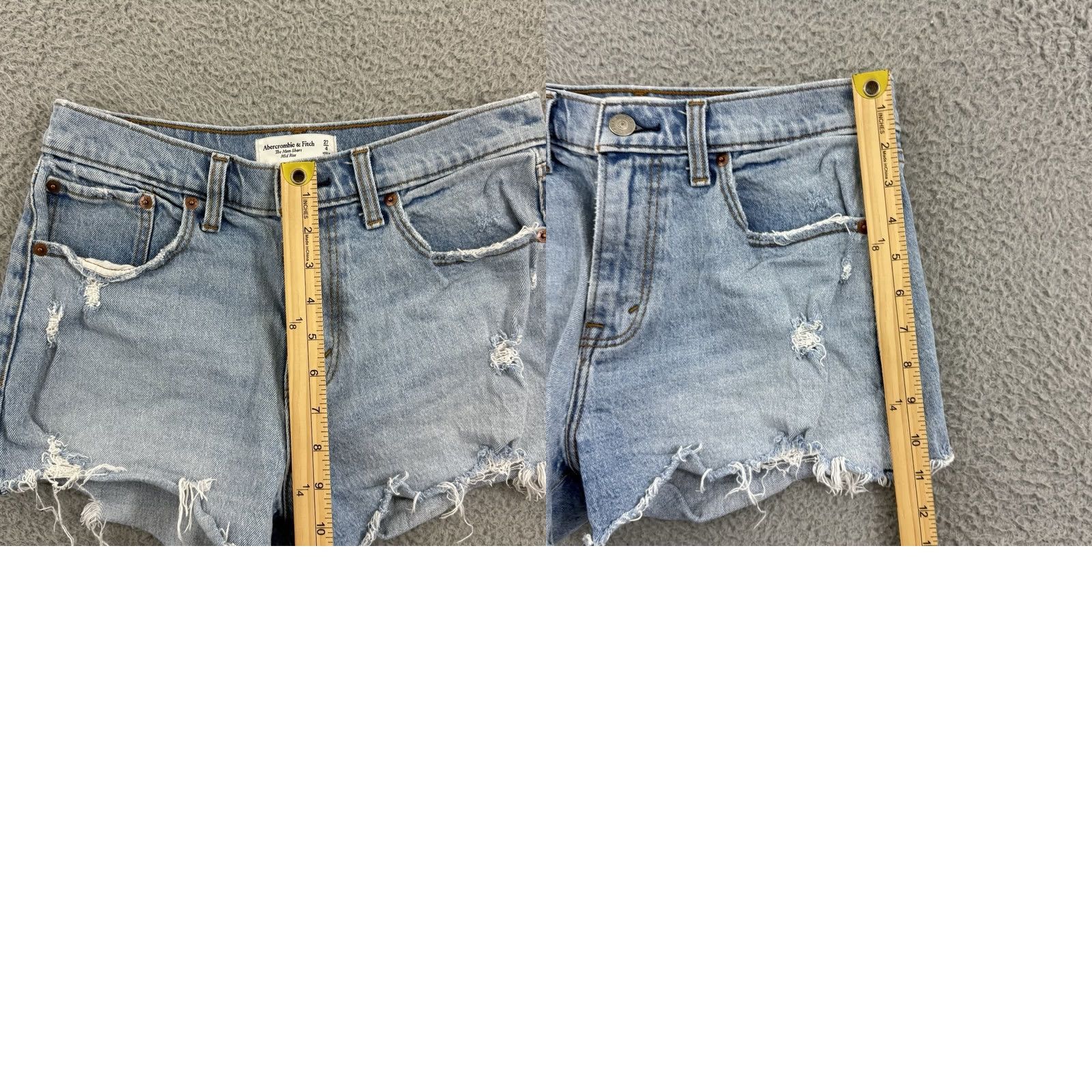 Abercrombie & Fitch Abercrombie & Fitch Shorts Women 27/4 Curve Mid Rise Distressed Stretch Mom 3" Size 27" / US 4 / IT 40 - 8 Thumbnail