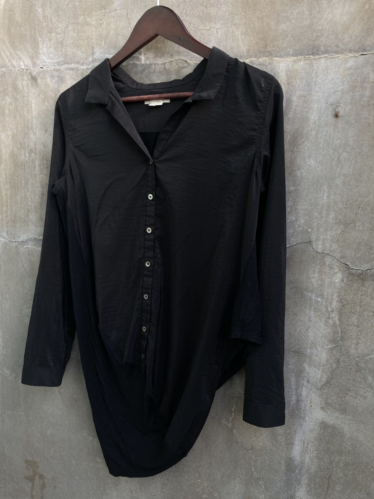 Helmut Lang Asymmetrical Buttoned Mini Dress / Shirt Size S / US 4 / IT 40 - 3 Thumbnail