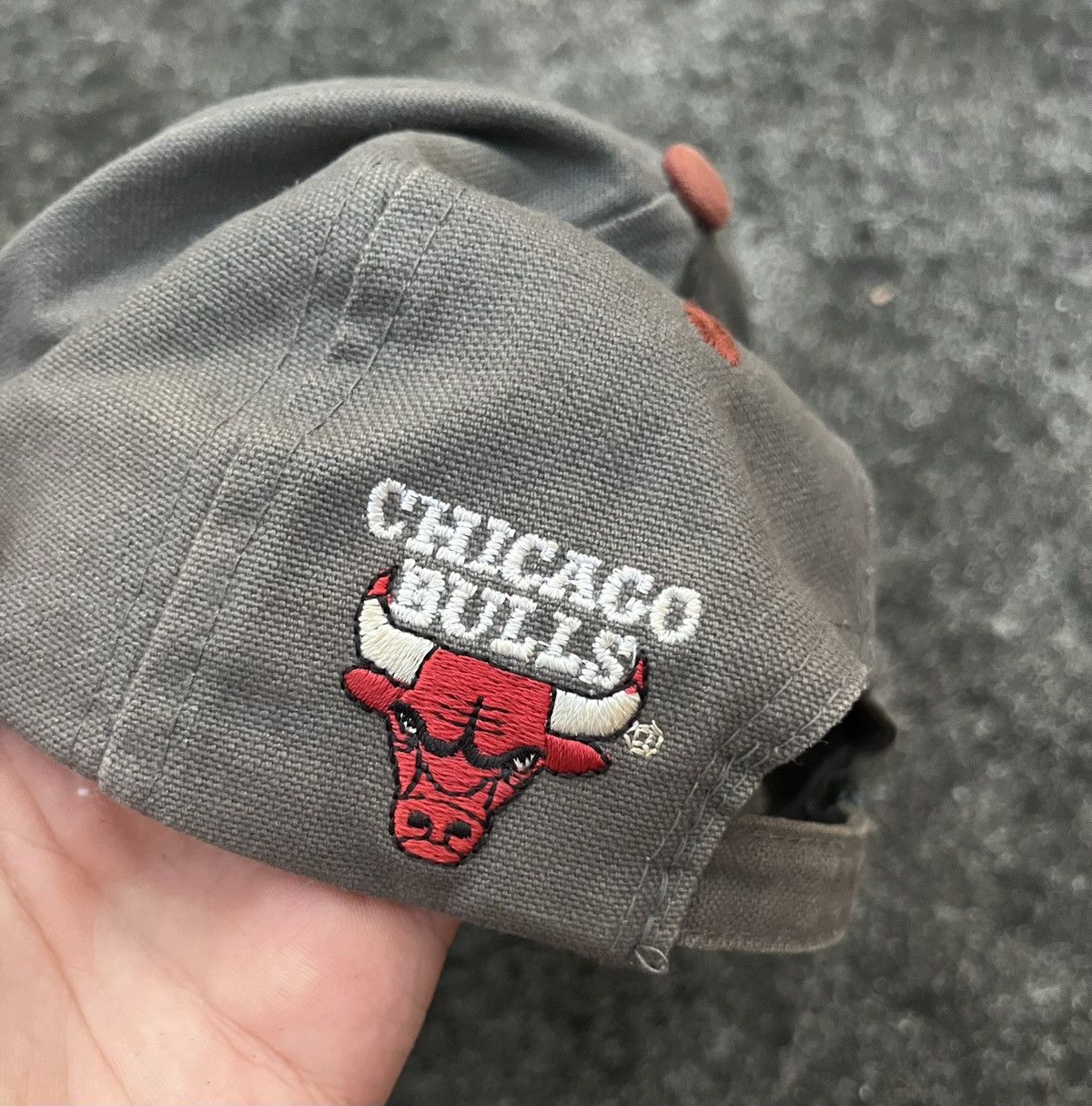 NBA Chicago Bulls Hat Cap 90s vintage adjustable grey/red Size ONE SIZE - 2 Thumbnail
