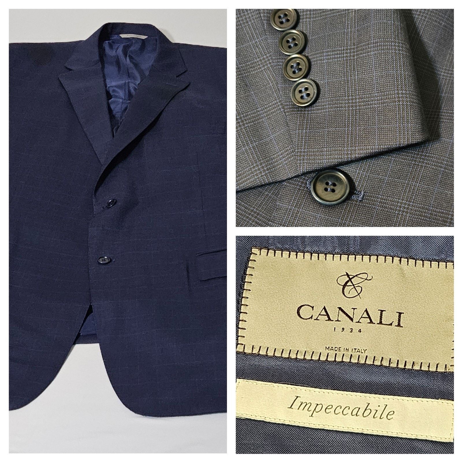Canali Canali Blazer Men’s 50 Wool Made In Italy Sport Coat Blue Size 50R - 1 Thumbnail