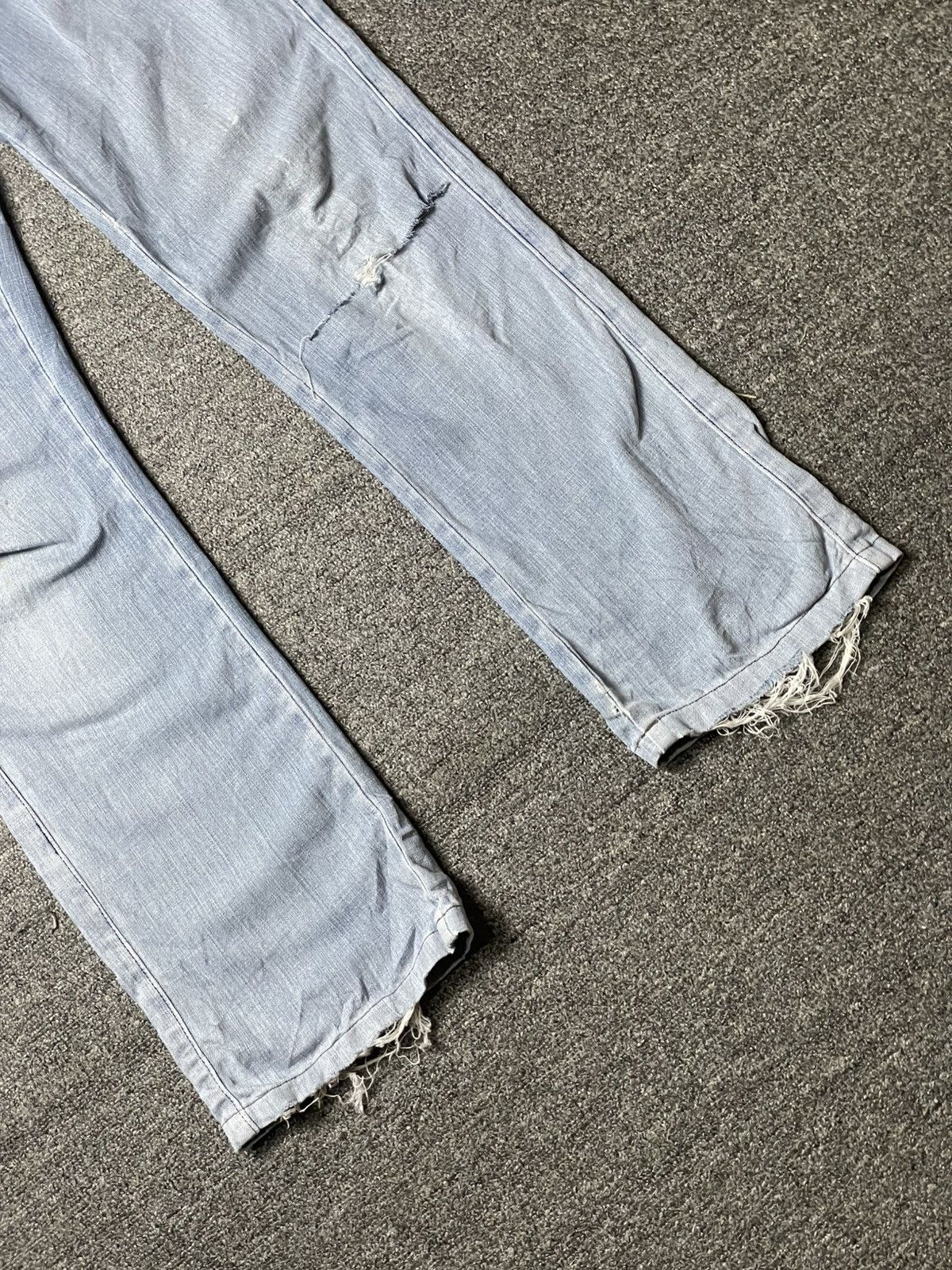 Japanese Brand × Vintage Japanese Brand Straight Cut Ripped Jeans (92) Size US 30 / EU 46 - 3 Thumbnail
