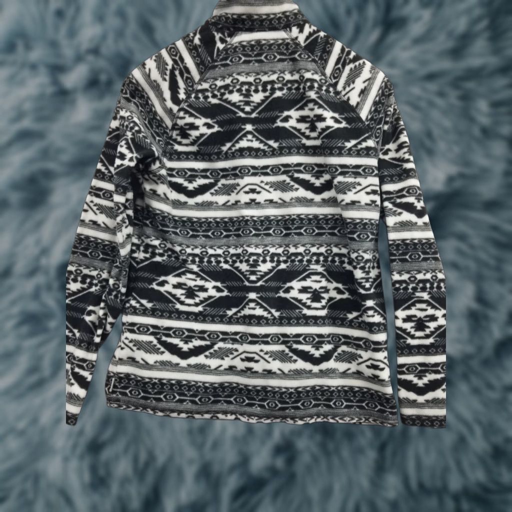 Eddie Bauer Eddie Bauer Fleece Womens Large Jacket Sweater Aztec Black 1/4 Zip Pullover Size L / US 10 / IT 46 - 1 Thumbnail