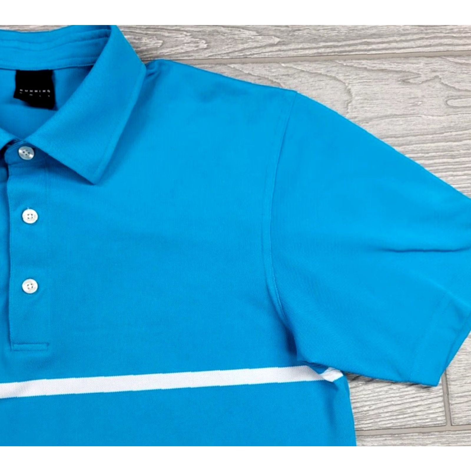 Vintage Dunning Polo Shirt Mens M Blue White Striped Short Sleeve Polo Golf Size US M / EU 48-50 / 2 - 3 Thumbnail