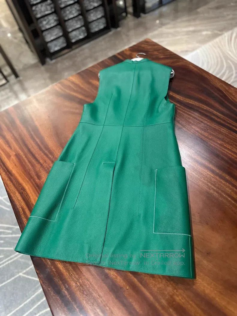 Hermes Hermes Deer Leather Dress Vest Jacket, Green Size S / US 4 / IT 40 - 6 Thumbnail