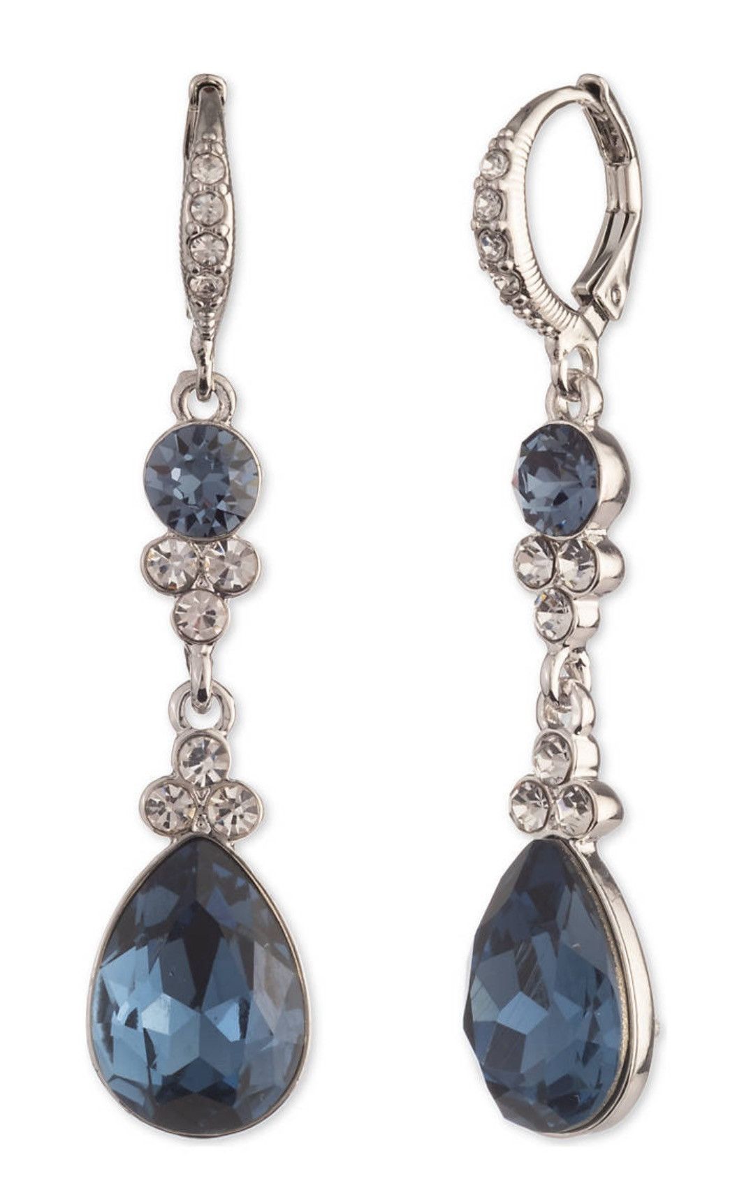 Givenchy Givenchy double-drop Crystal earrings, Rhodium Blue/Silver.. Size ONE SIZE - 1 Thumbnail