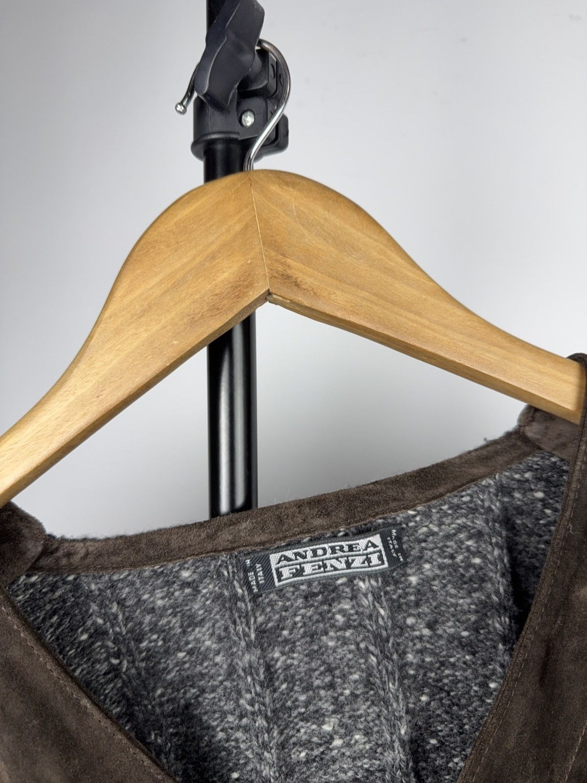 Japanese Brand Luxury 00s Andrea Fenzi Wool Suede Panel Cardigan Italy Size US XL / EU 56 / 4 - 6 Thumbnail