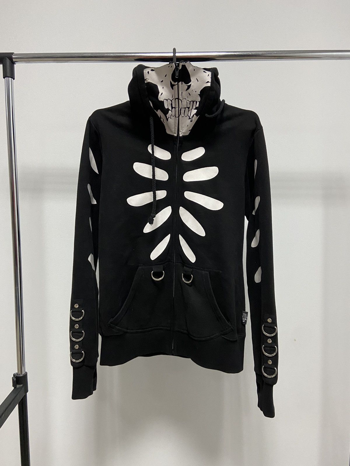 Japanese Brand × Vintage Skull Living Dead souls zip Vintage Hoodie Skeleton Size US S / EU 44-46 / 1 - 1 Thumbnail