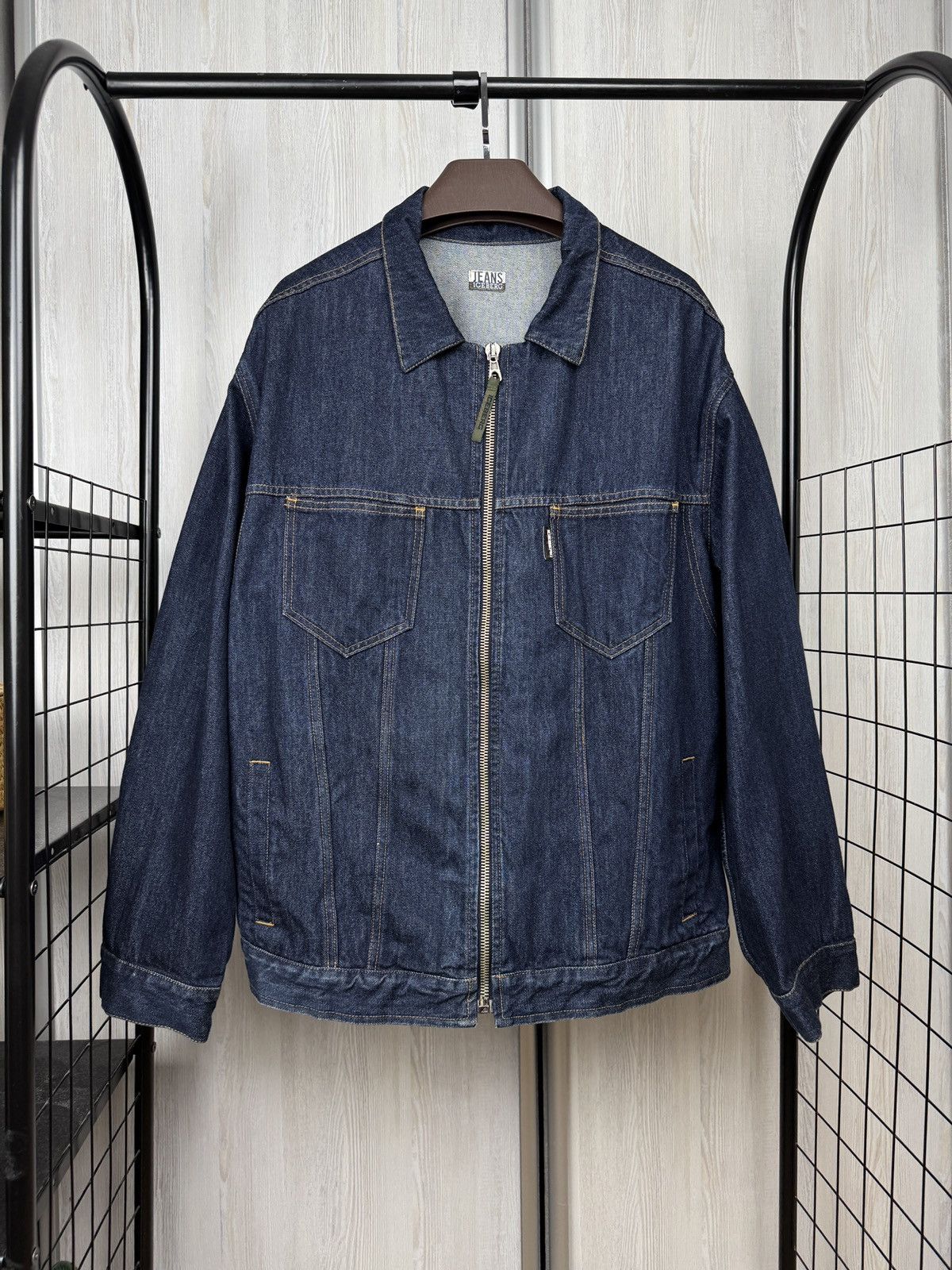 Iceberg Iceberg Jeans zip indigo blue big logo denim trucker jacket Size US XXL / EU 58 / 5 - 3 Thumbnail