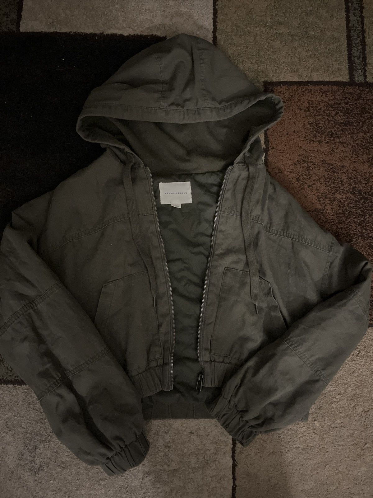 Aeropostale Army green vintage cropped jacket Size S / US 4 / IT 40 - 1 Thumbnail