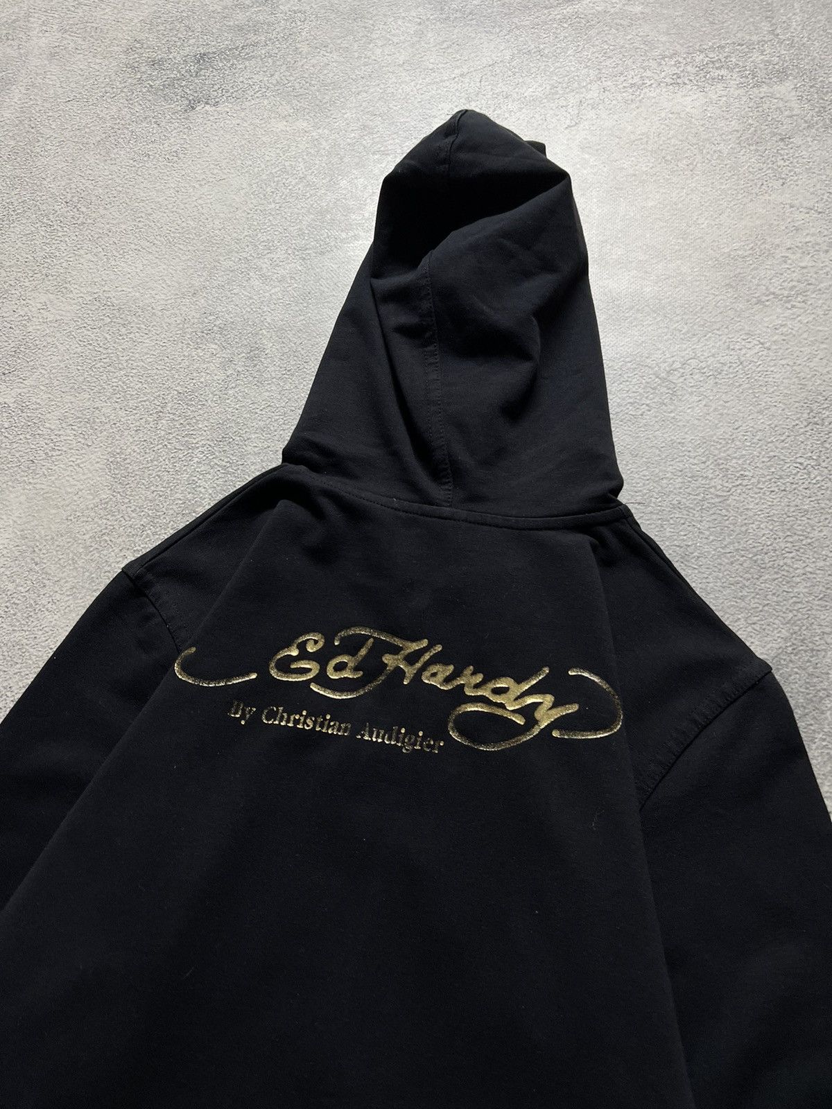 Christian Audigier × Ed Hardy × Vintage Vintage Y2k 🦅☠️ Ed Hardy Eagle Skull Big Logo Hoodie 90’s Size L / US 10 / IT 46 - 8 Thumbnail