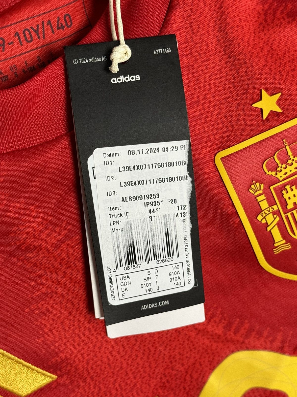 Adidas KIDS New Spain 24/25 Home Yamal Football Jersey T-Shirt Size US XS / EU 42 / 0 - 11 Thumbnail