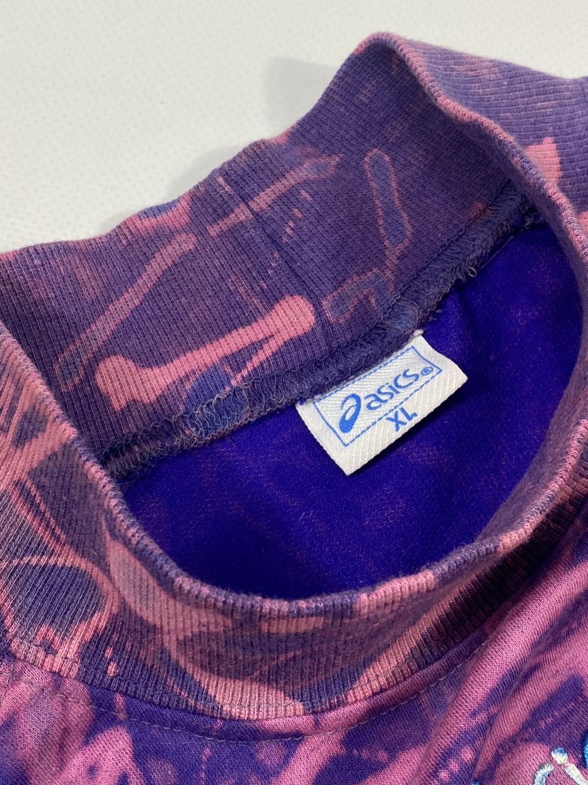 Asics 🔥LASTDROP🔥 Vintage 90s Asics Acid Dyed Mock Neck Sweatshirt Size US XL / EU 56 / 4 - 10 Thumbnail