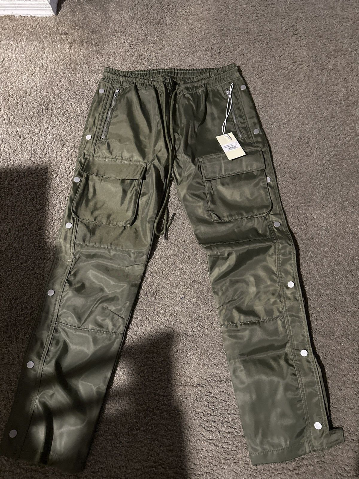 MNML Snap front cargo pants (green) Size US 34 / EU 50 - 2 Thumbnail
