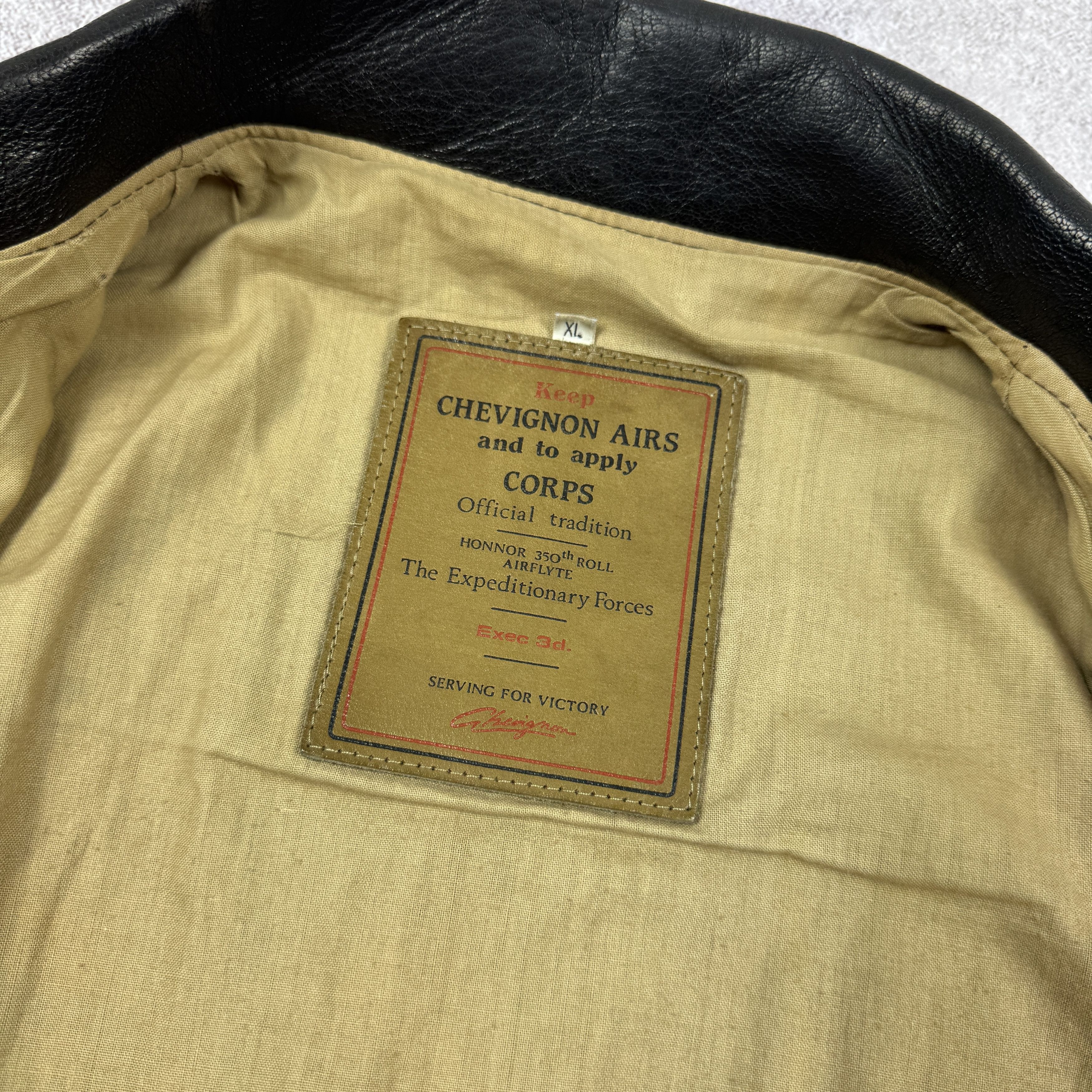 Aviator Nation × Chevignon VINTAGE CHEVIGNON AIRS AVIATOR FLYING LEATHER JACKET SIZE XL Size US XL / EU 56 / 4 - 9 Thumbnail