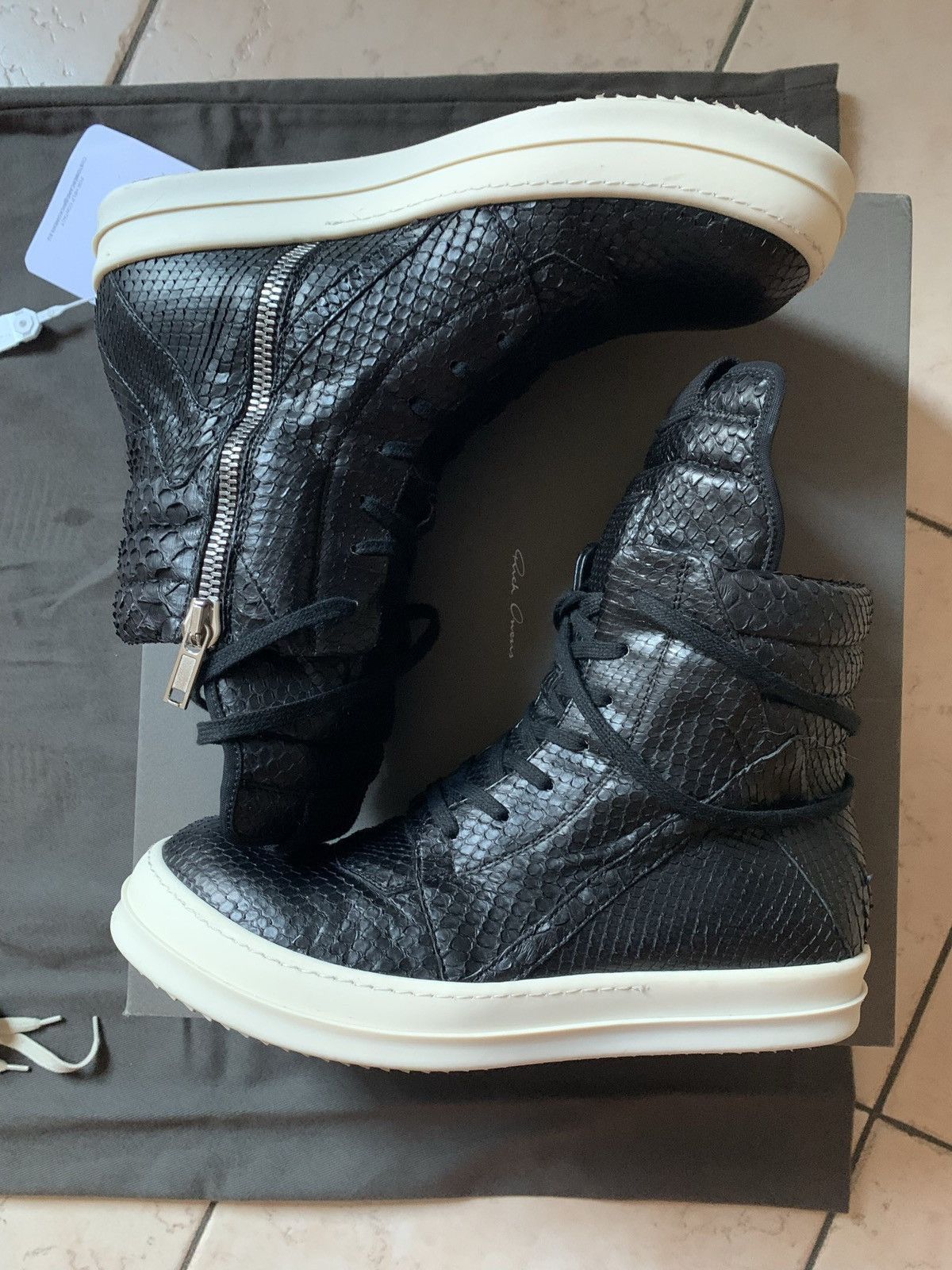 Rick Owens RICK OWENS FOREVER GEOBASKET BLACK PHYTON Size US 9 / EU 42 - 1 Thumbnail