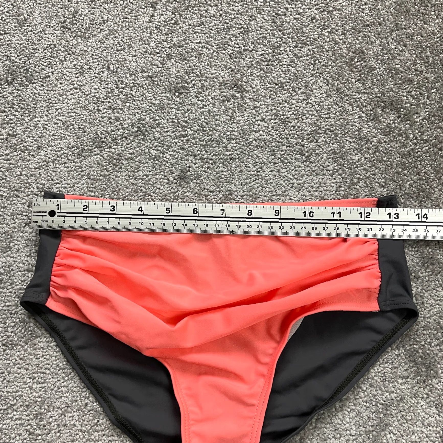 Vintage Unbranded Women's Bikini Bottom Swimwear Large Neon Orange Black Stretch Beach 90s Sexy Swimwear Size 36" / US 14 / IT 50 - 6 Thumbnail