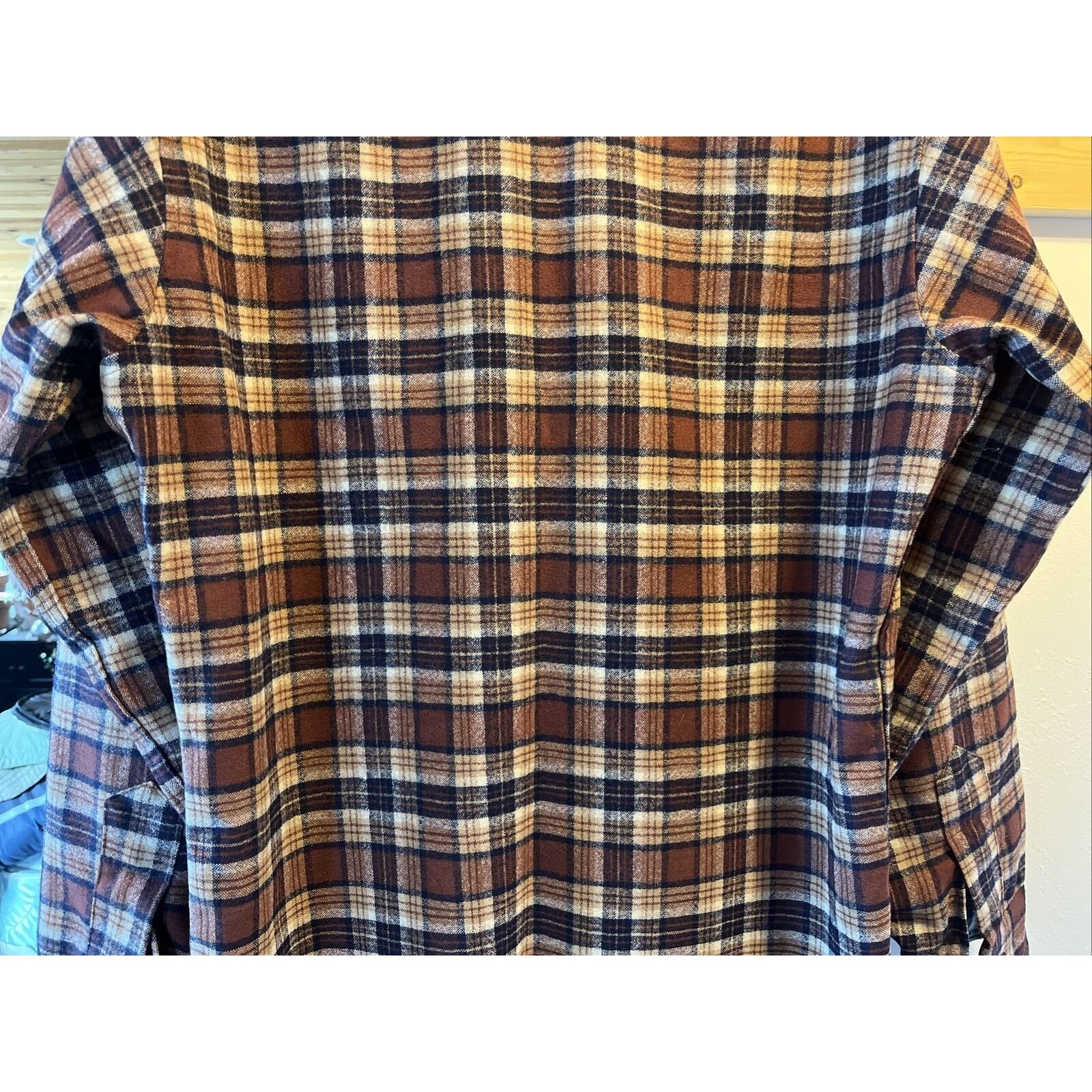 Pendleton Pendleton Mens M Brown Plaid LS Button Up Wool flannel Shirt Size US M / EU 48-50 / 2 - 13 Thumbnail