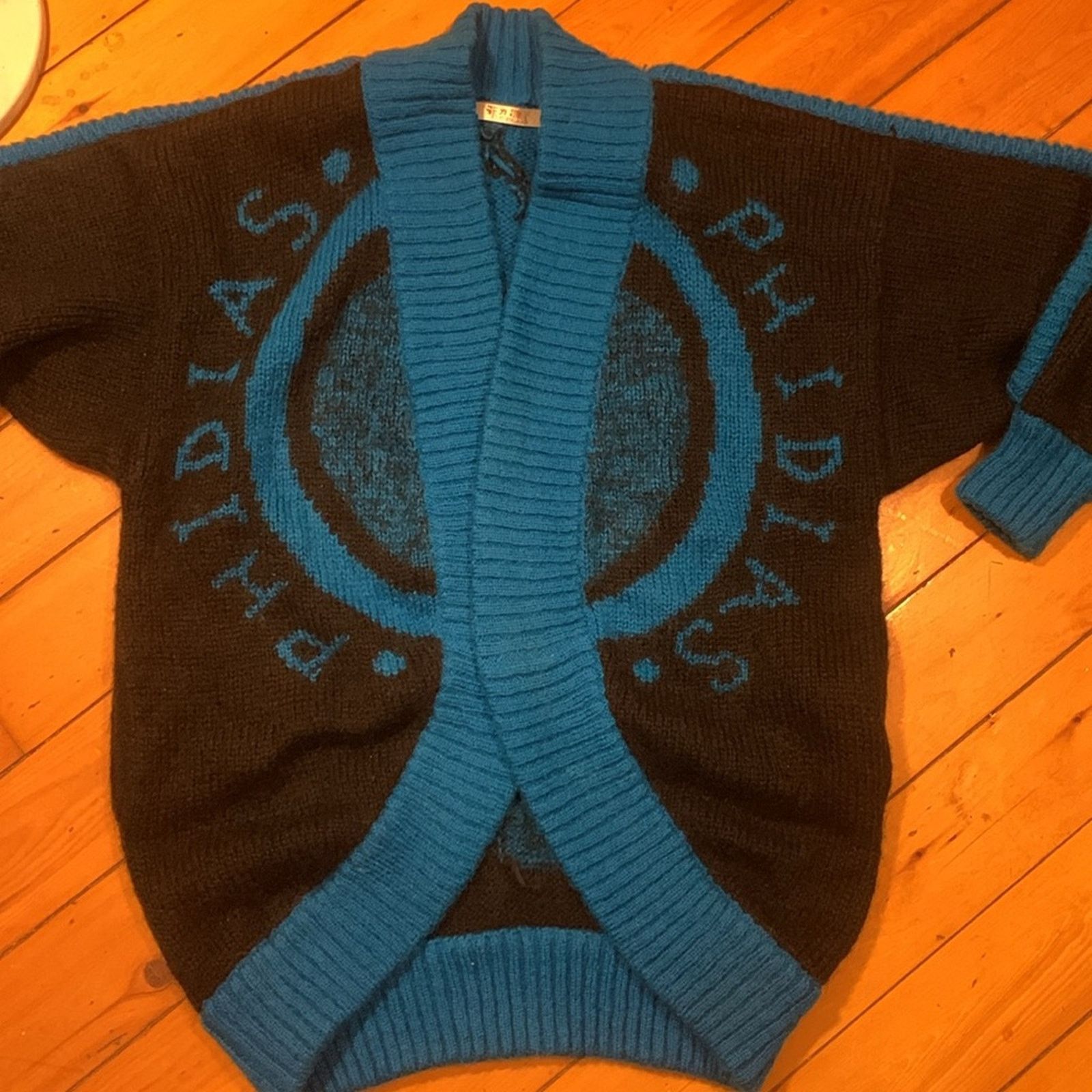 Vintage 80’s Phidias Paris cocoon handknit bold graphics cardigan Size XL / US 12-14 / IT 48-50 - 3 Thumbnail