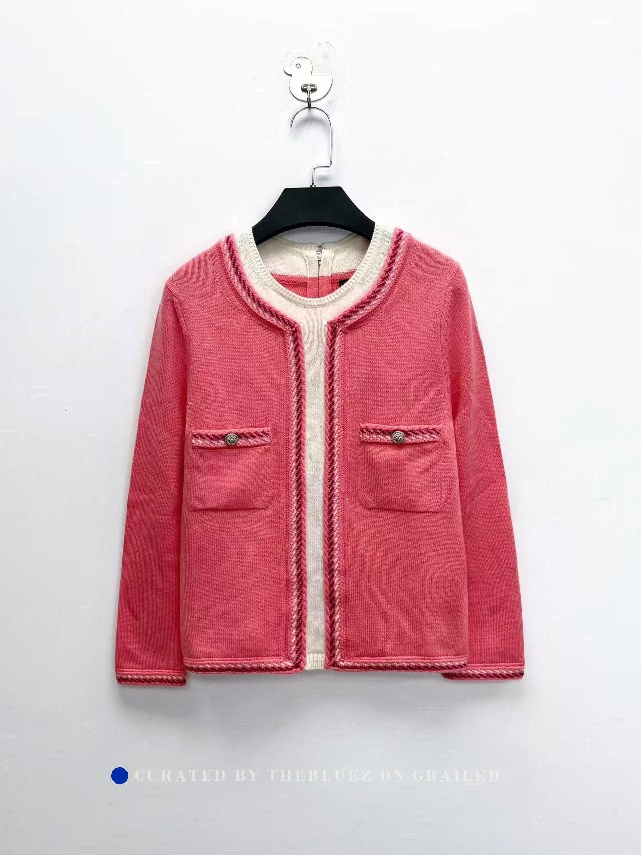 Chanel Chanel Pink Cashmere Cardigan Size XS / US 0-2 / IT 36-38 - 1 Thumbnail