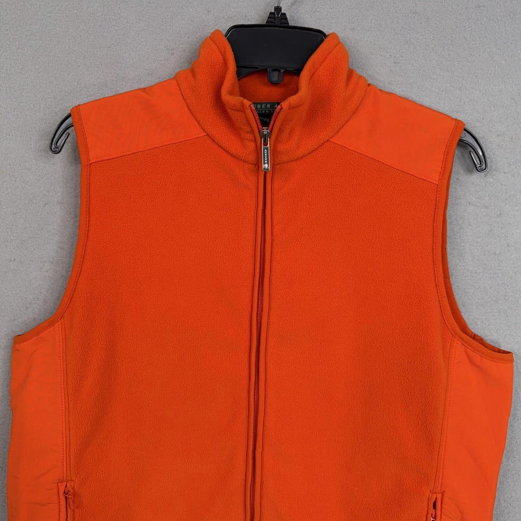 Ralph Lauren VINTAGE Lauren Ralph Lauren Vest Womens M Orange Fleece Layer Winter Outdoor Simple Zip Pockets RL Active Womens Firsh Size M / US 6-8 / IT 42-44 - 2 Thumbnail
