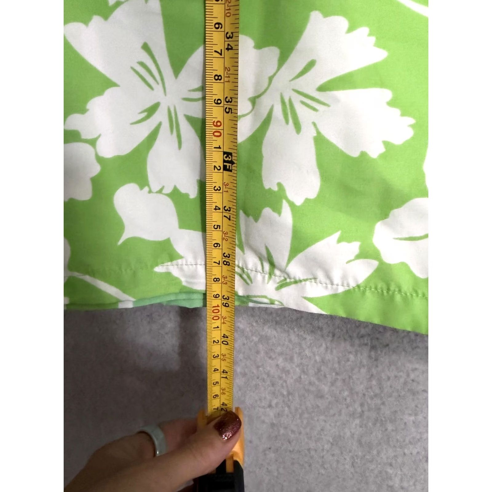Vintage Tropical Hawaiian Dress Womens M Green Floral Halter Empire Sundress Reversible Size M / US 6-8 / IT 42-44 - 5 Thumbnail