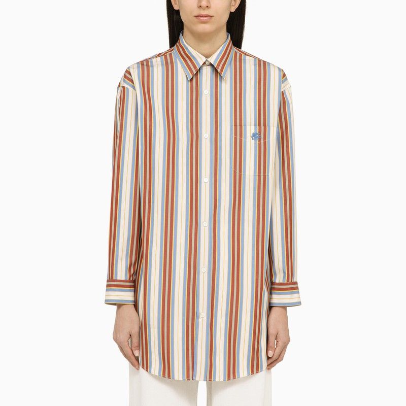 image of Etro Striped Silk Shirt, Women's (Size Small)