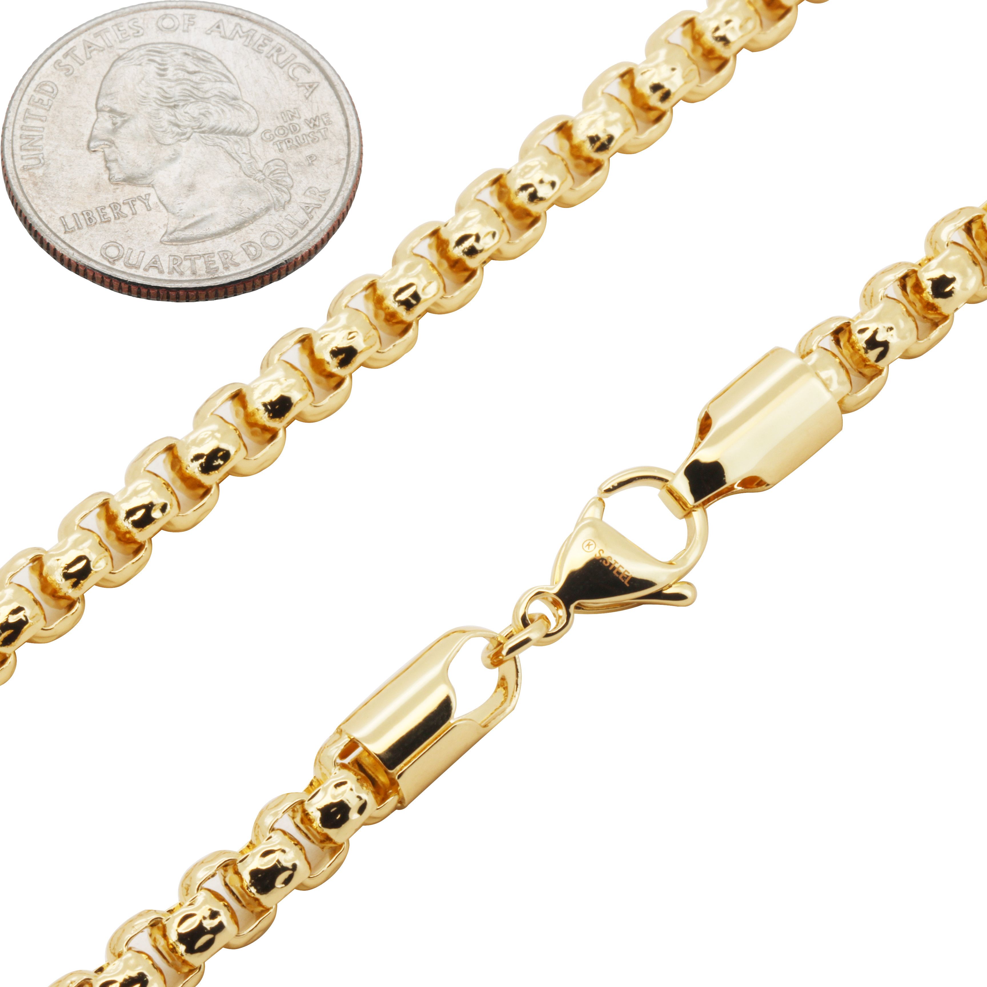 Other 316L SS 14k GP 6mm Box Bracelet 8.5” Size ONE SIZE - 2 Thumbnail