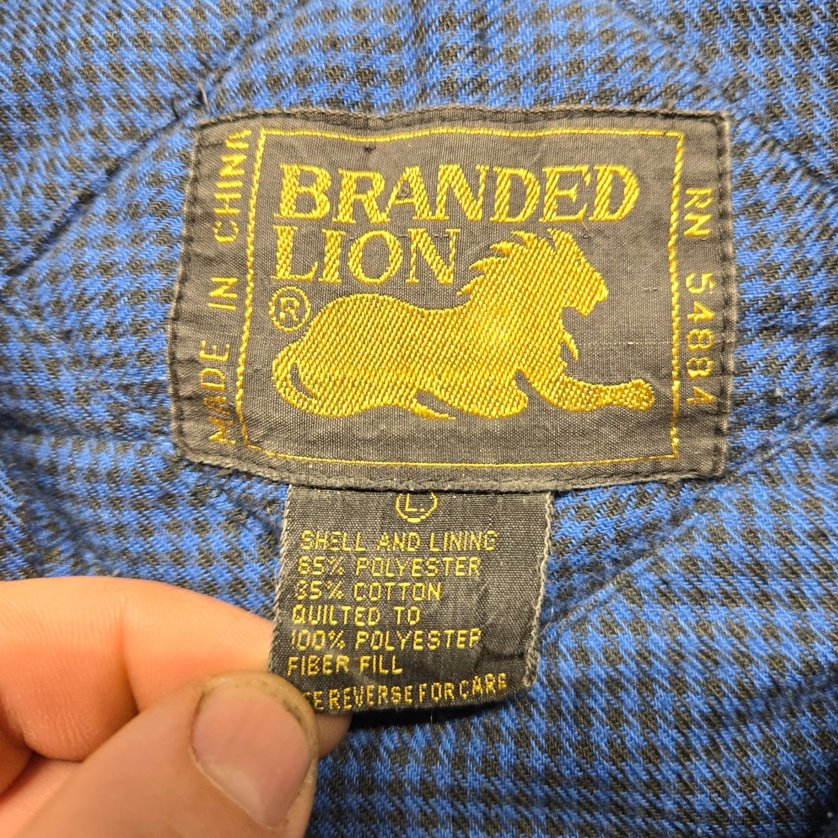 Vintage Branded Lion Vest L Men Blue Check Full Zip Mock Neck Polyester Blend Sleeveless Size US L / EU 52-54 / 3 - 3 Thumbnail