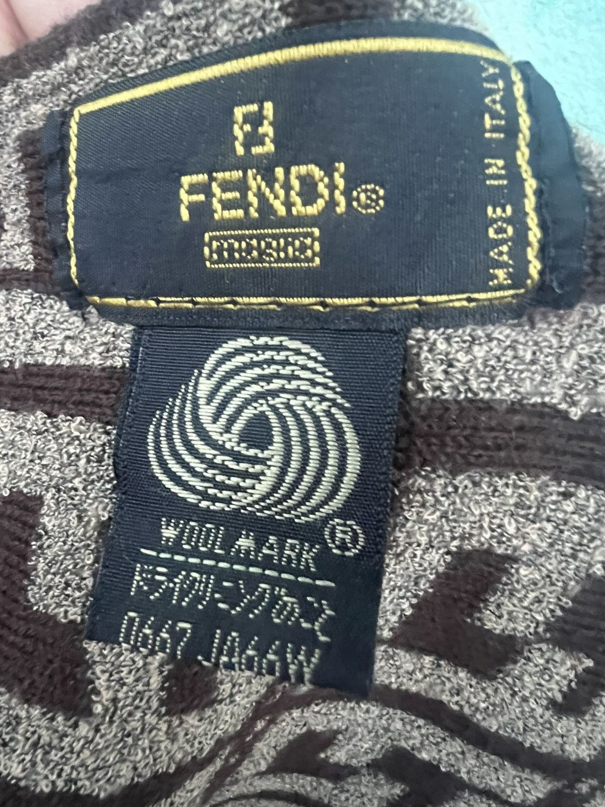 Fendi FENDI Zucca Monogram Wool Scarf Brown Vintage Size ONE SIZE - 19 Thumbnail