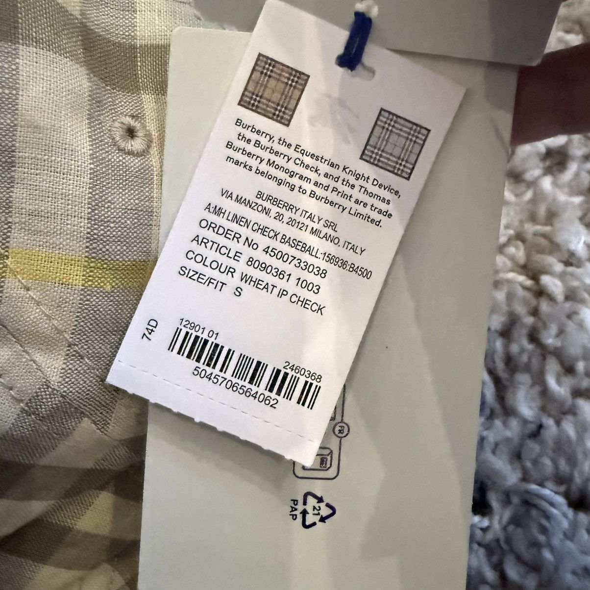 Burberry Burberry hat cap size S checked B logo baseball Size ONE SIZE - 7 Thumbnail