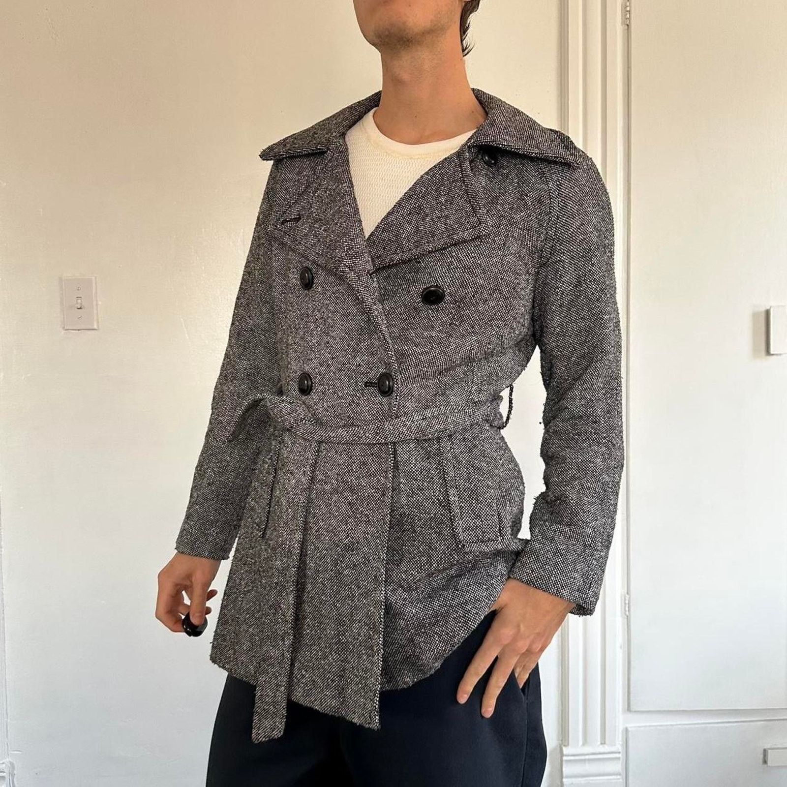 Old Navy Beautiful Vintage Y2K Old Navy Grey Tactical Peacoat Jacket Size M / US 6-8 / IT 42-44 - 8 Thumbnail