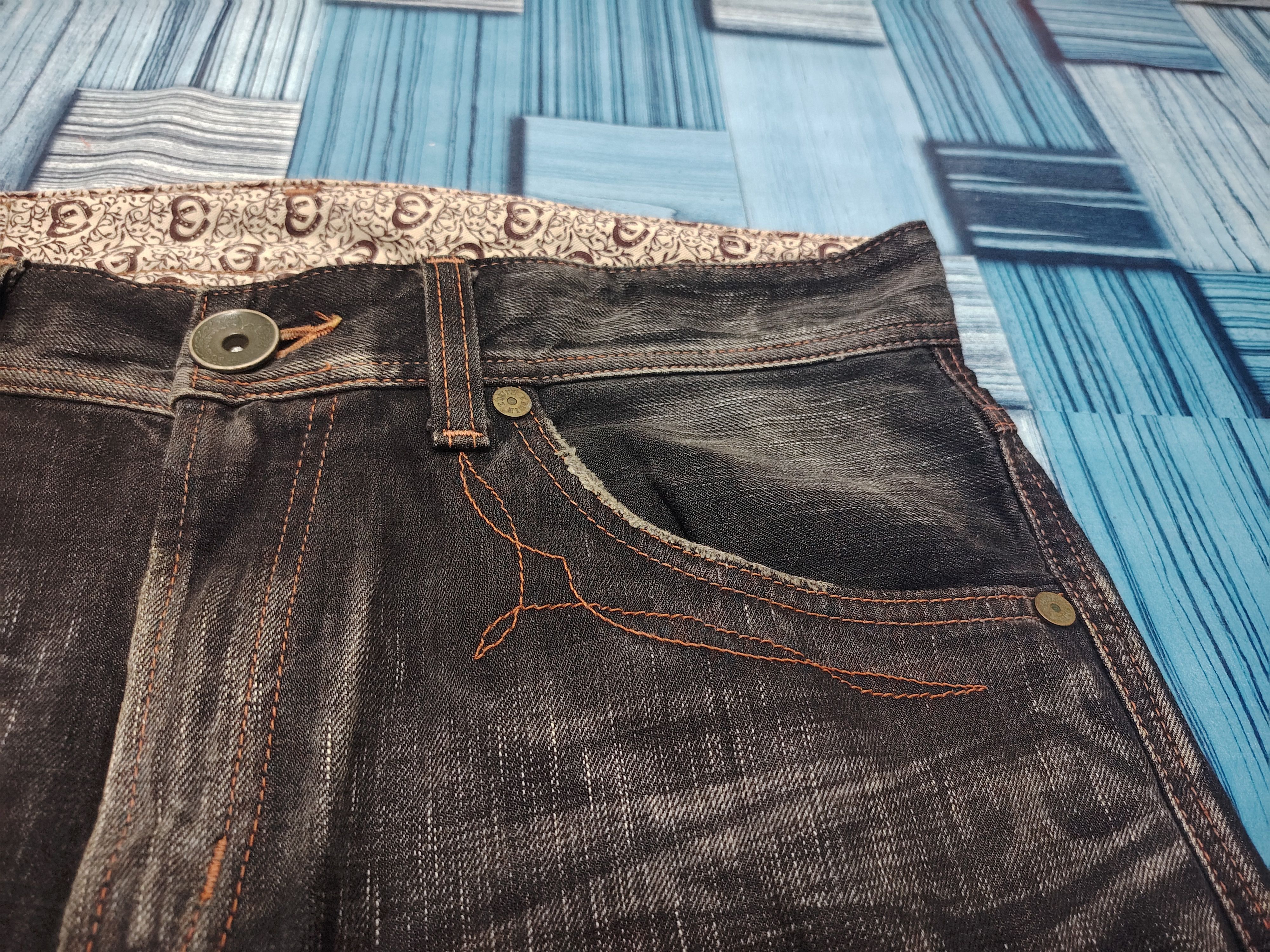 Edwin Japanese Edwin 503 Blue Trip Orange Stitch Flared Jeans Size US 35 - 8 Thumbnail
