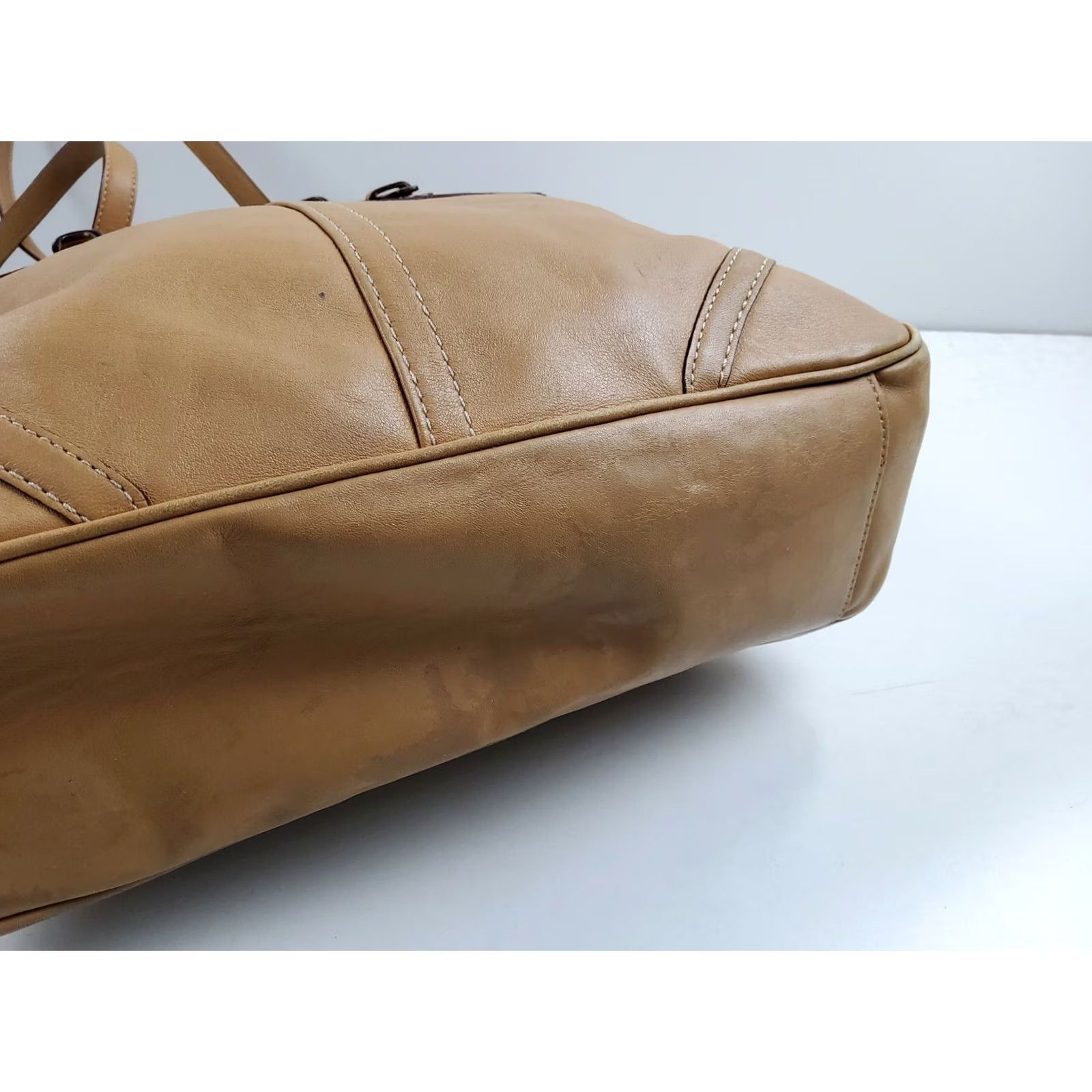 Coach Coach West Gallery Large Shoulder Bag Tan Leather Tote Purse Womens Bag Size ONE SIZE - 7 Thumbnail