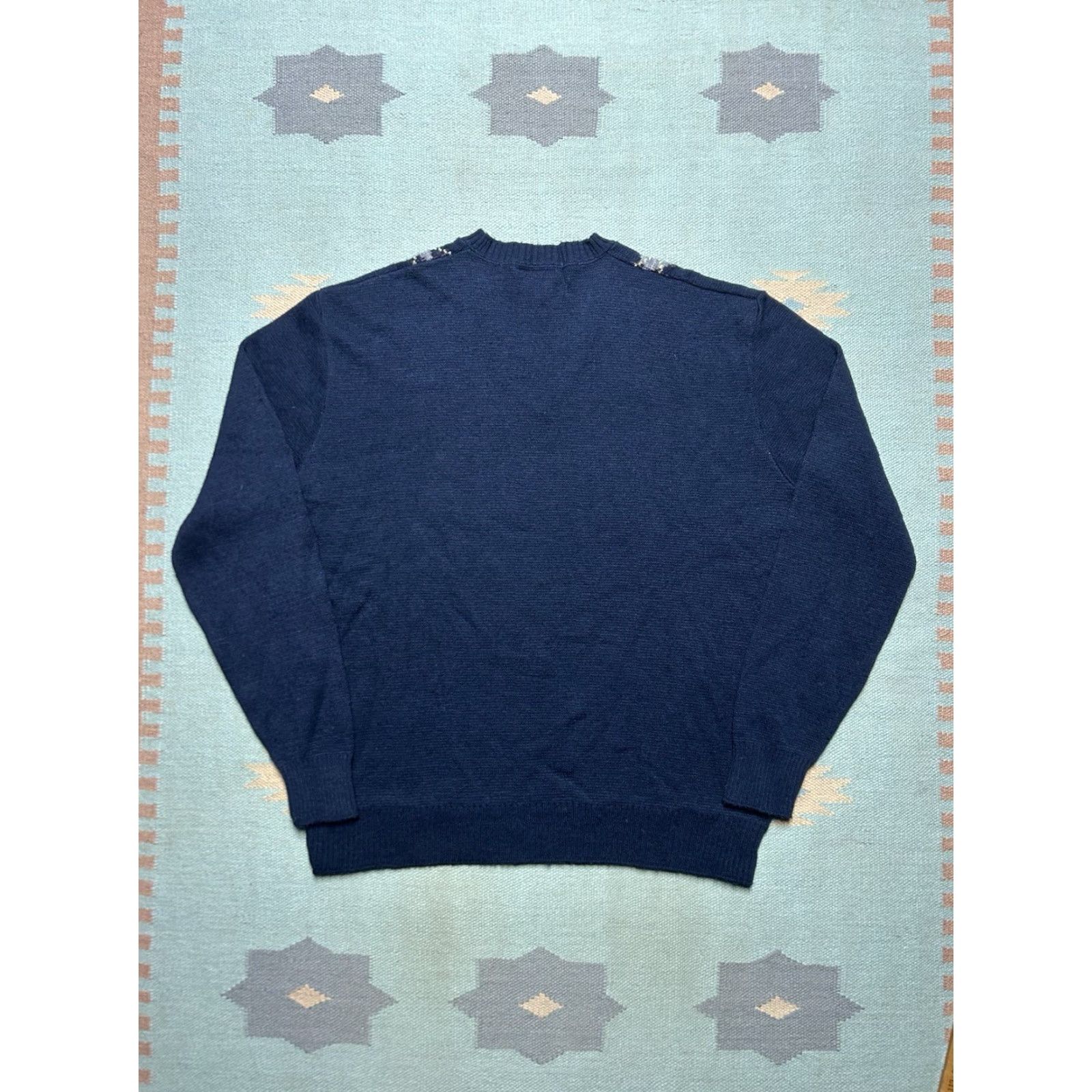 Vintage VINTAGE Tuxan Sweater Argyle V-Neck Pullover 80s 70s Blue 2XL Men’s Long Size US XXL / EU 58 / 5 - 6 Thumbnail