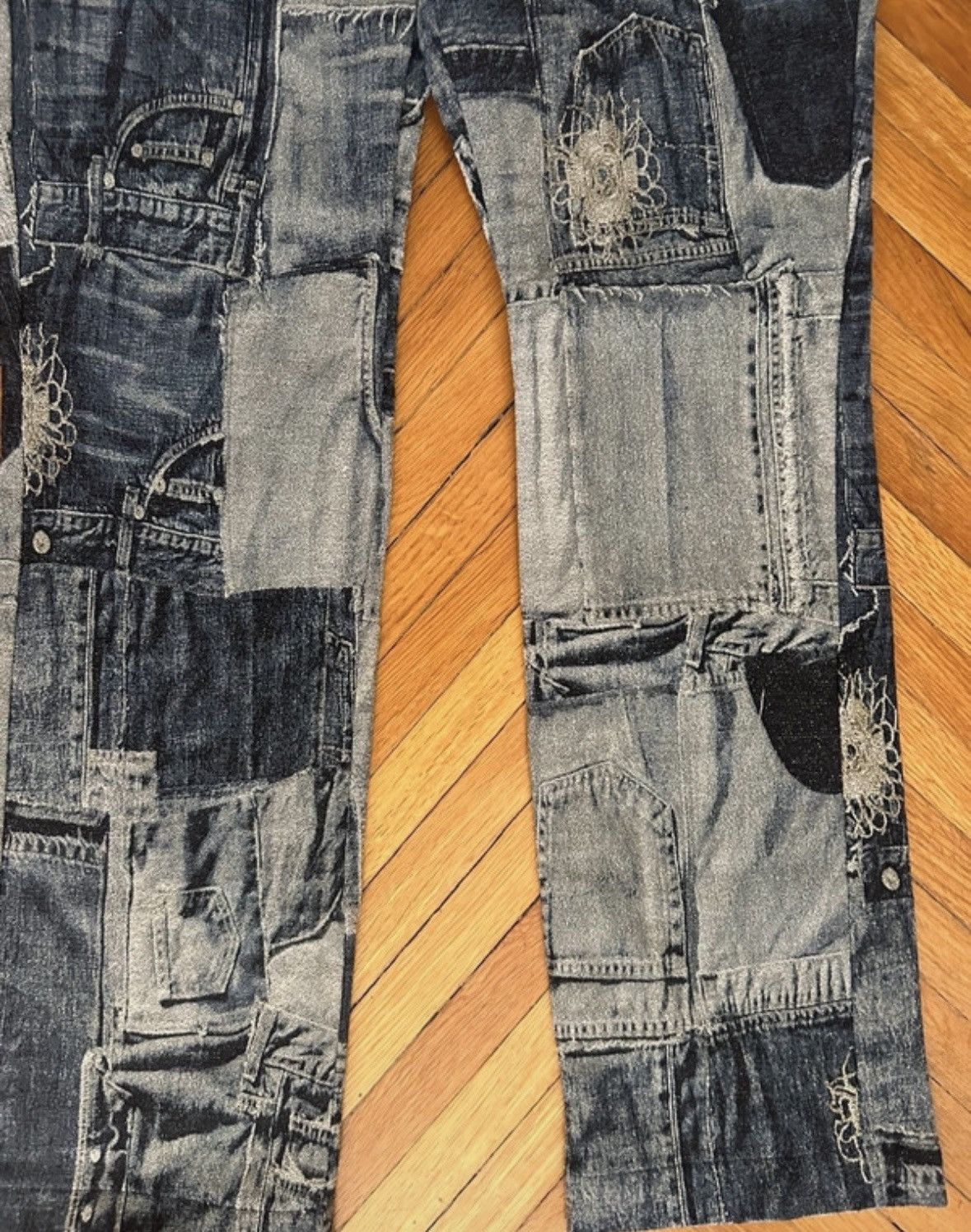 Jean Paul Gaultier Jean Paul Gaultier patchwork denim jeans pants Size 27" / US 4 / IT 40 - 3 Thumbnail