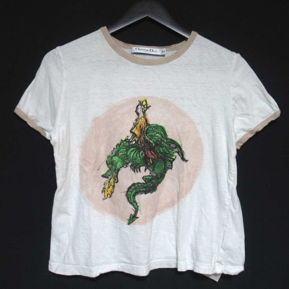 Dior Dior Christian Dior Print Cotton Linen Blend T-shirt Cotton T-Shirts DUTY FREE for USA Size ONE SIZE - 1 Thumbnail