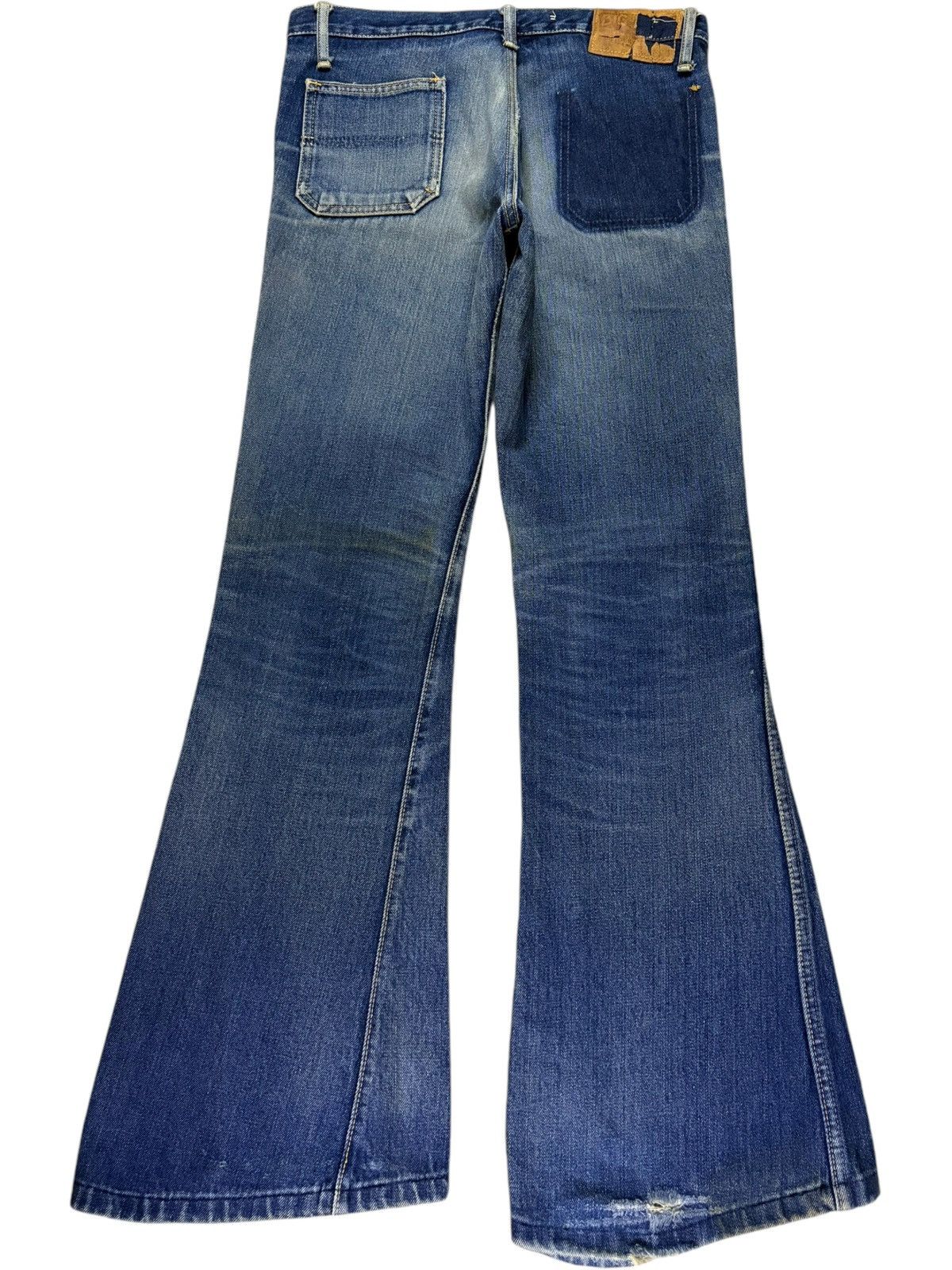 Japanese Brand Vintage Japanese Brand Faded Blue Wash Bell Bottom Jeans Size 31" - 2 Thumbnail