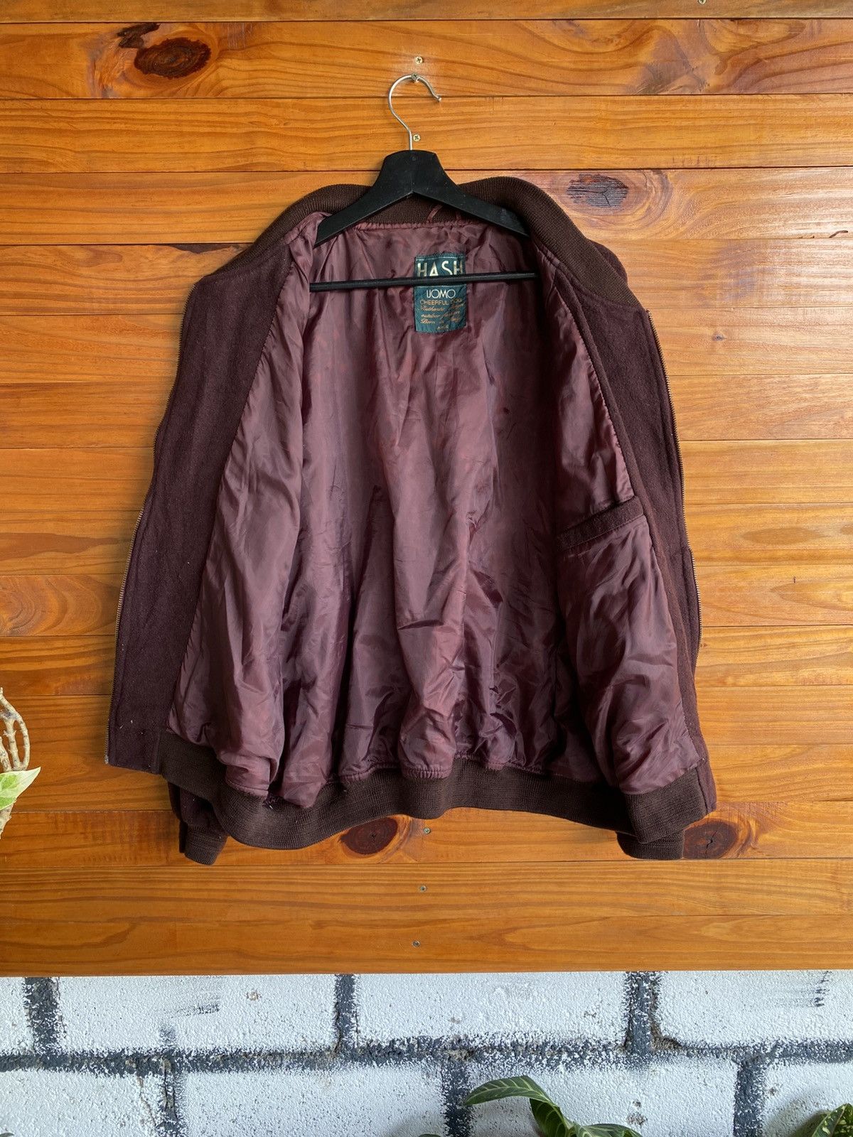 Japanese Brand Vintage HASH Uomo Cheerful Dog Wool Bomber Jacket Size US L / EU 52-54 / 3 - 14 Thumbnail