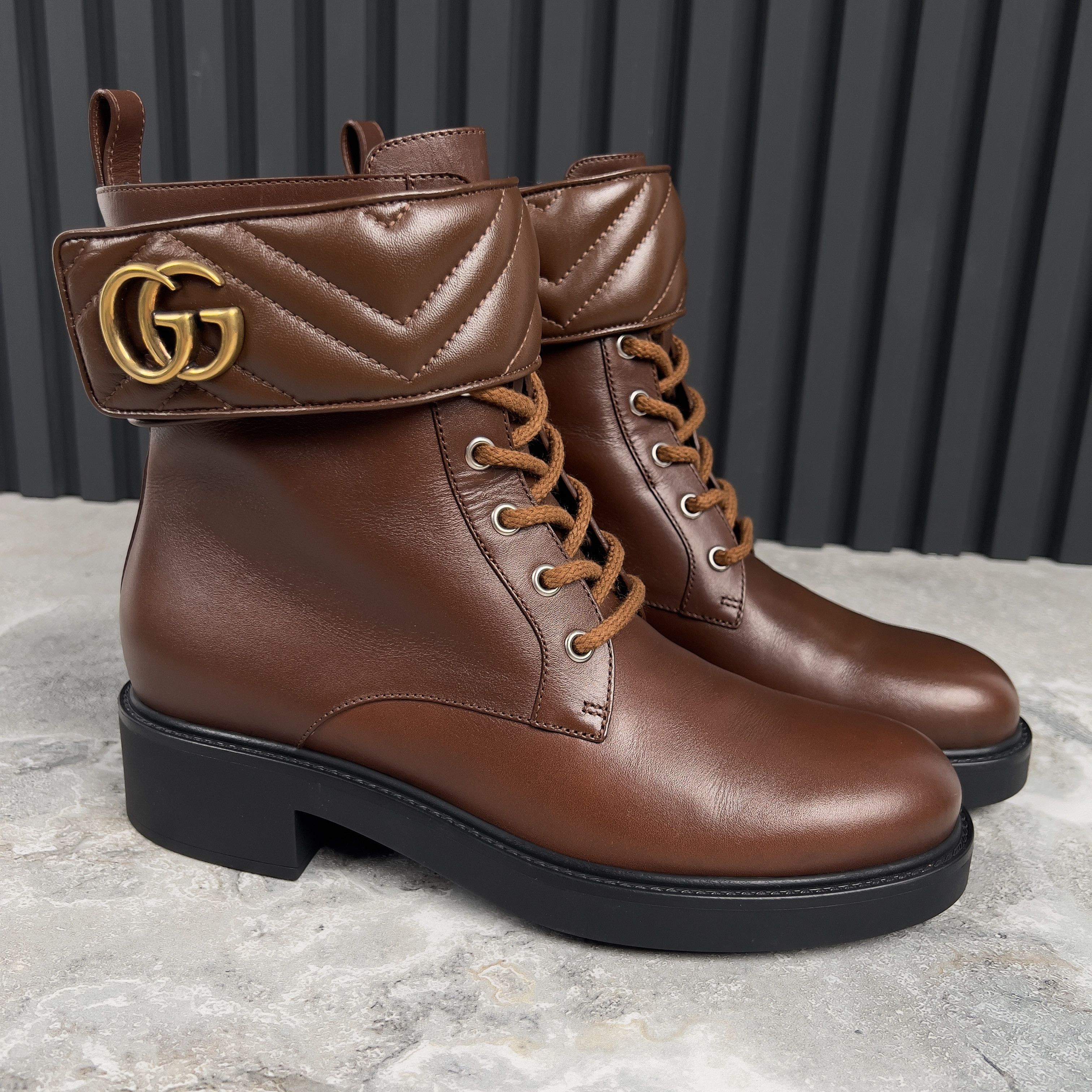 Gucci Gucci GG Marmont Boots Booties Lace Up Leather Size US 9 / IT 39 - 7 Thumbnail
