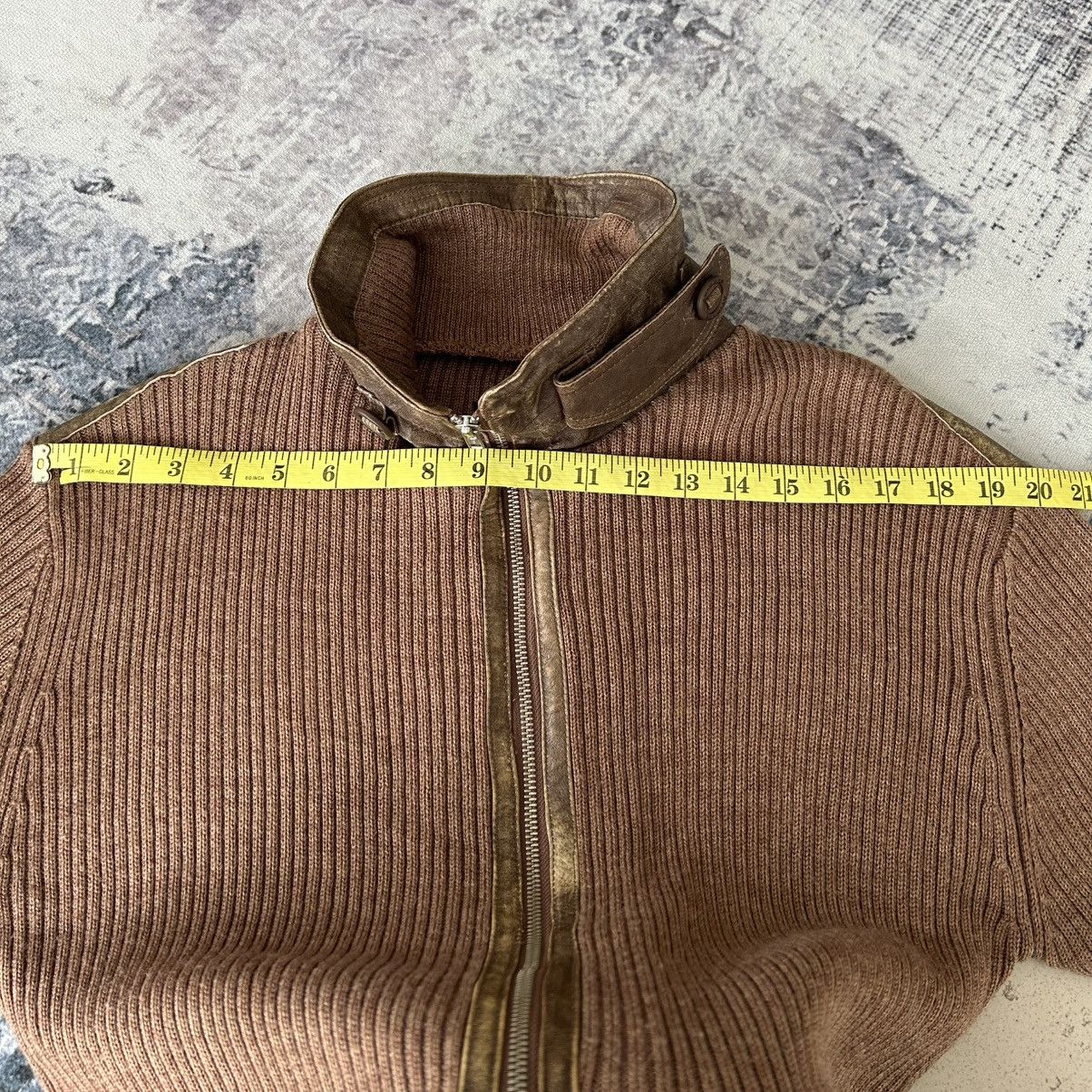 Avirex Avirex Knit Brown Leather Zipper Size US L / EU 52-54 / 3 - 18 Thumbnail