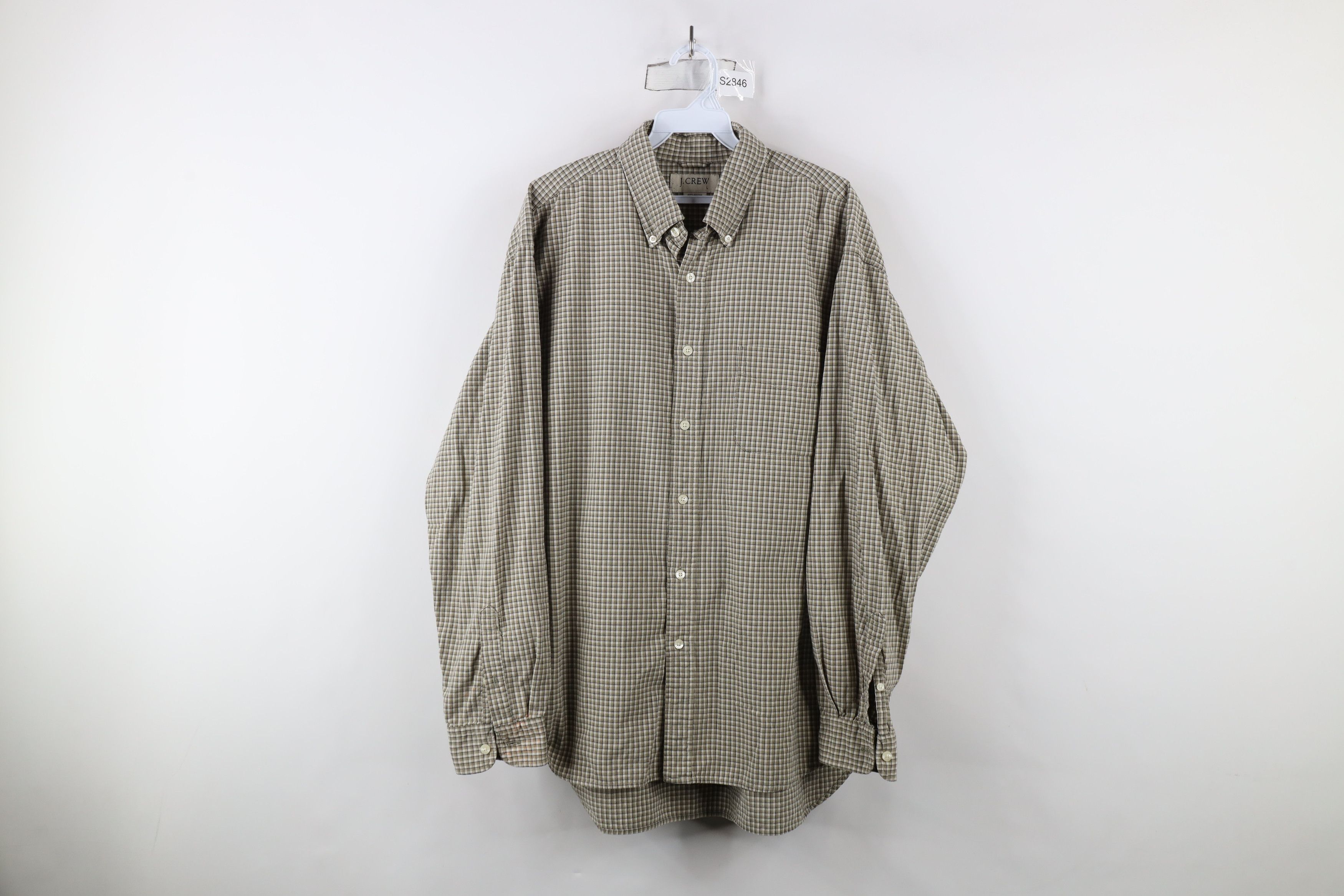 J.Crew × Vintage Vintage 90s J Crew Collared Button Down Shirt Plaid Cotton Size US L / EU 52-54 / 3 - 1 Thumbnail