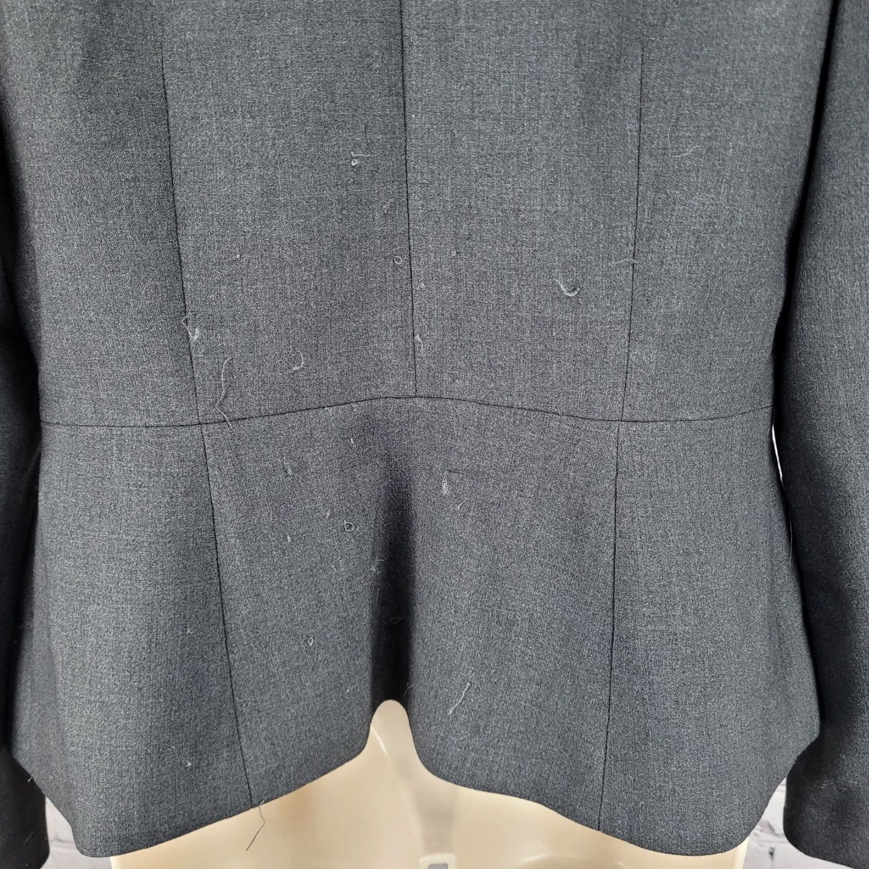 Ann Taylor VINTAGE Ann Taylor Gray Hook & Loop Shawl Lapel Lined Stretch Suit Jacket 8 Size M / US 6-8 / IT 42-44 - 6 Thumbnail