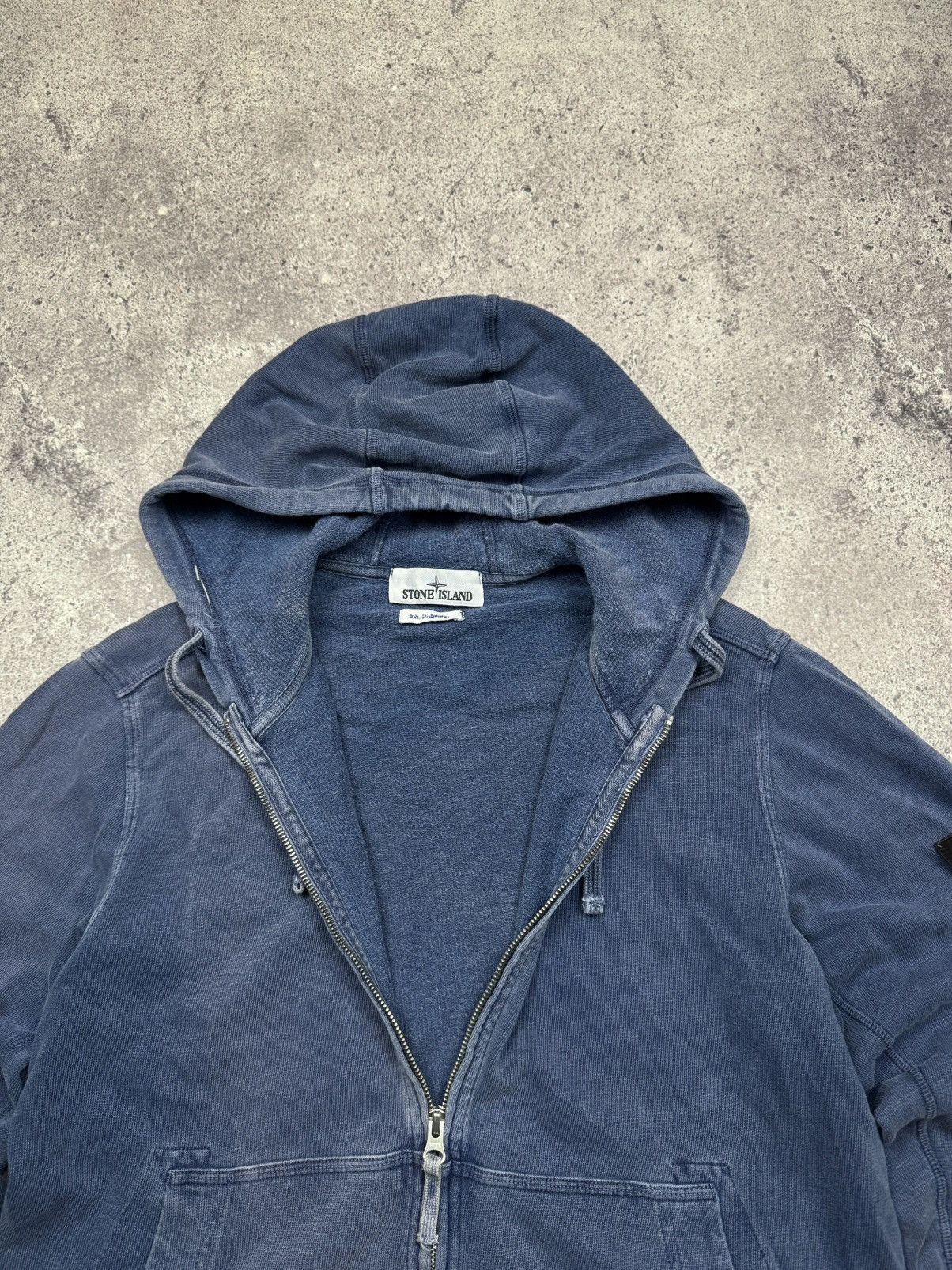 Stone Island Vintage Stone Island Garment Dyed Zip Hoodie Washed Blue Y2K Size US M / EU 48-50 / 2 - 6 Thumbnail