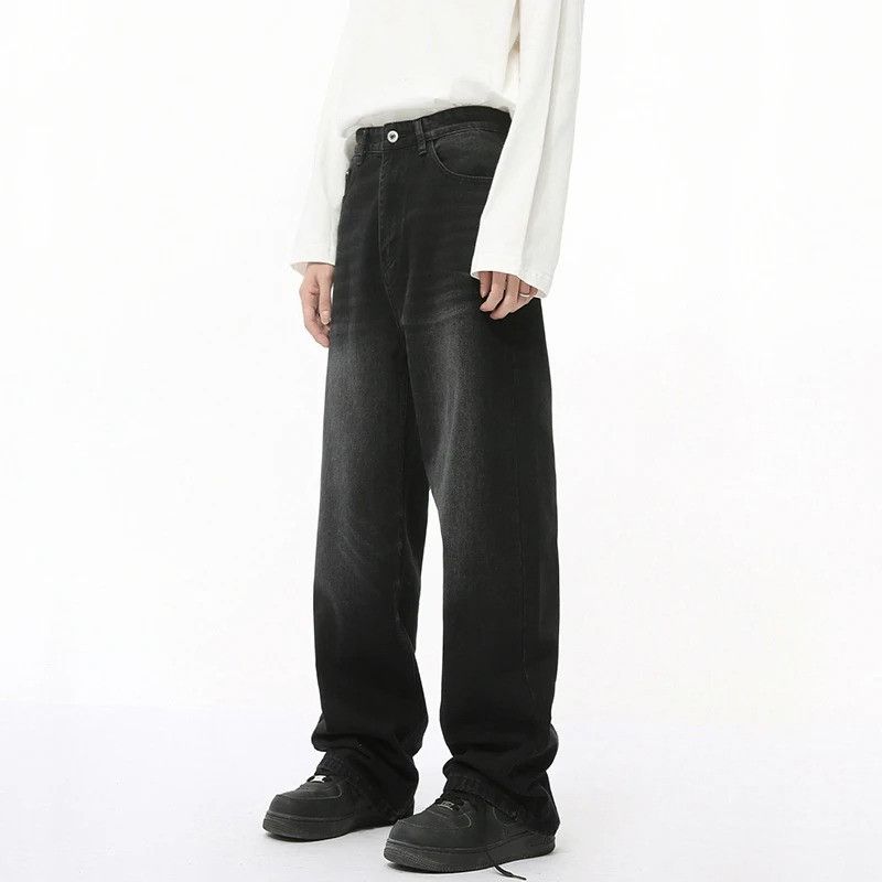 Jean × Vintage Casual Black Straight Denim Size US 32 / EU 48 - 2 Thumbnail