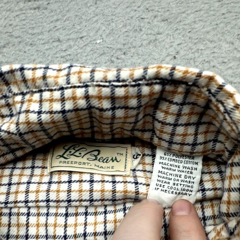 L.L. Bean Vintage 70s 80s LL Bean Plaid Shirt Mens L 16 Orange White Size US L / EU 52-54 / 3 - 3 Thumbnail