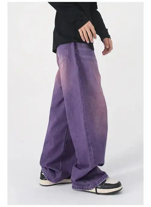 Jean Vintage Purple Streetwear Baggy Jeans Size US 32 / EU 48 - 3 Thumbnail