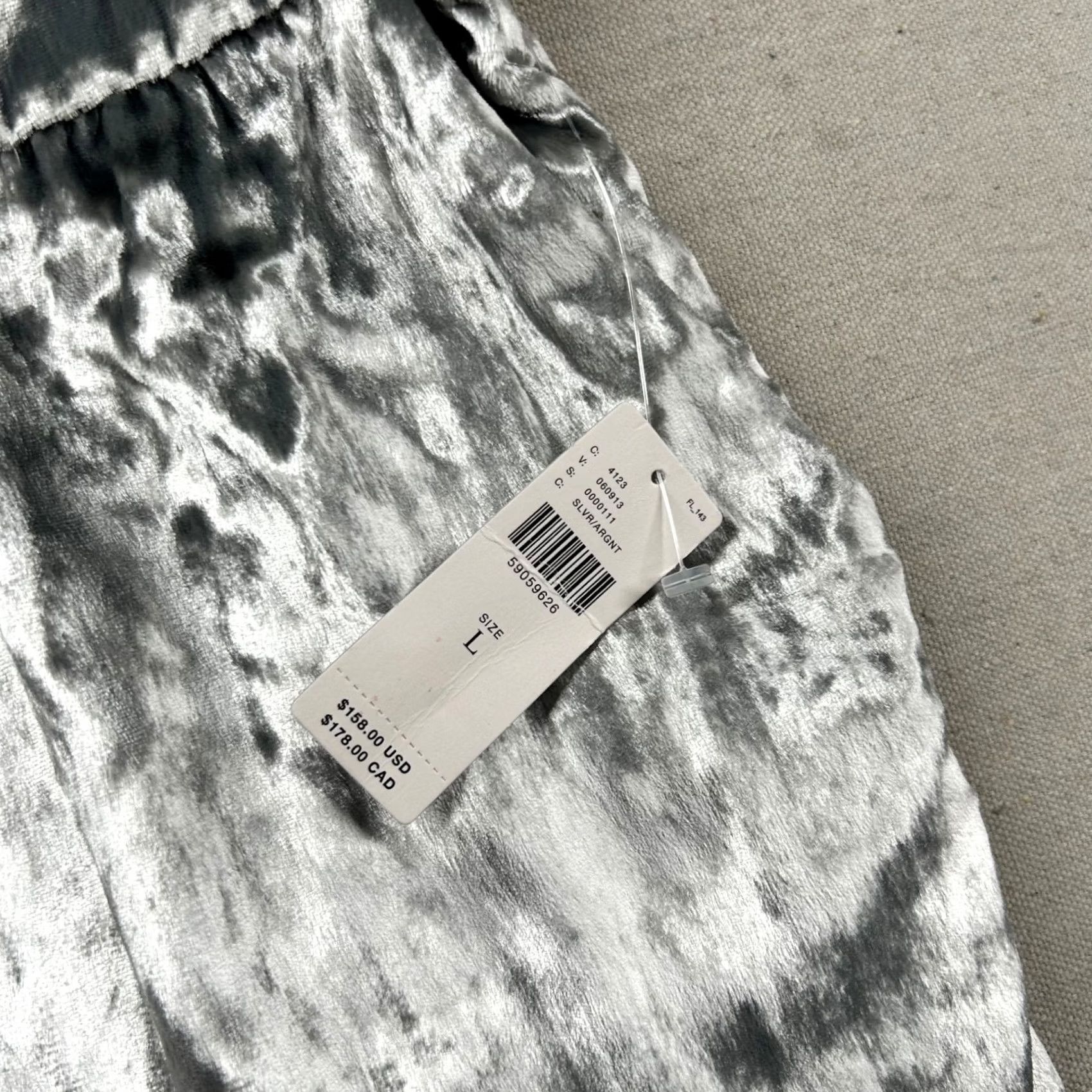 Anthropologie VINTAGE Anthropologie Maeve Pants Womens L Anastacia Velvet Wide Leg High Rise Silver Size 36" / US 14 / IT 50 - 7 Thumbnail